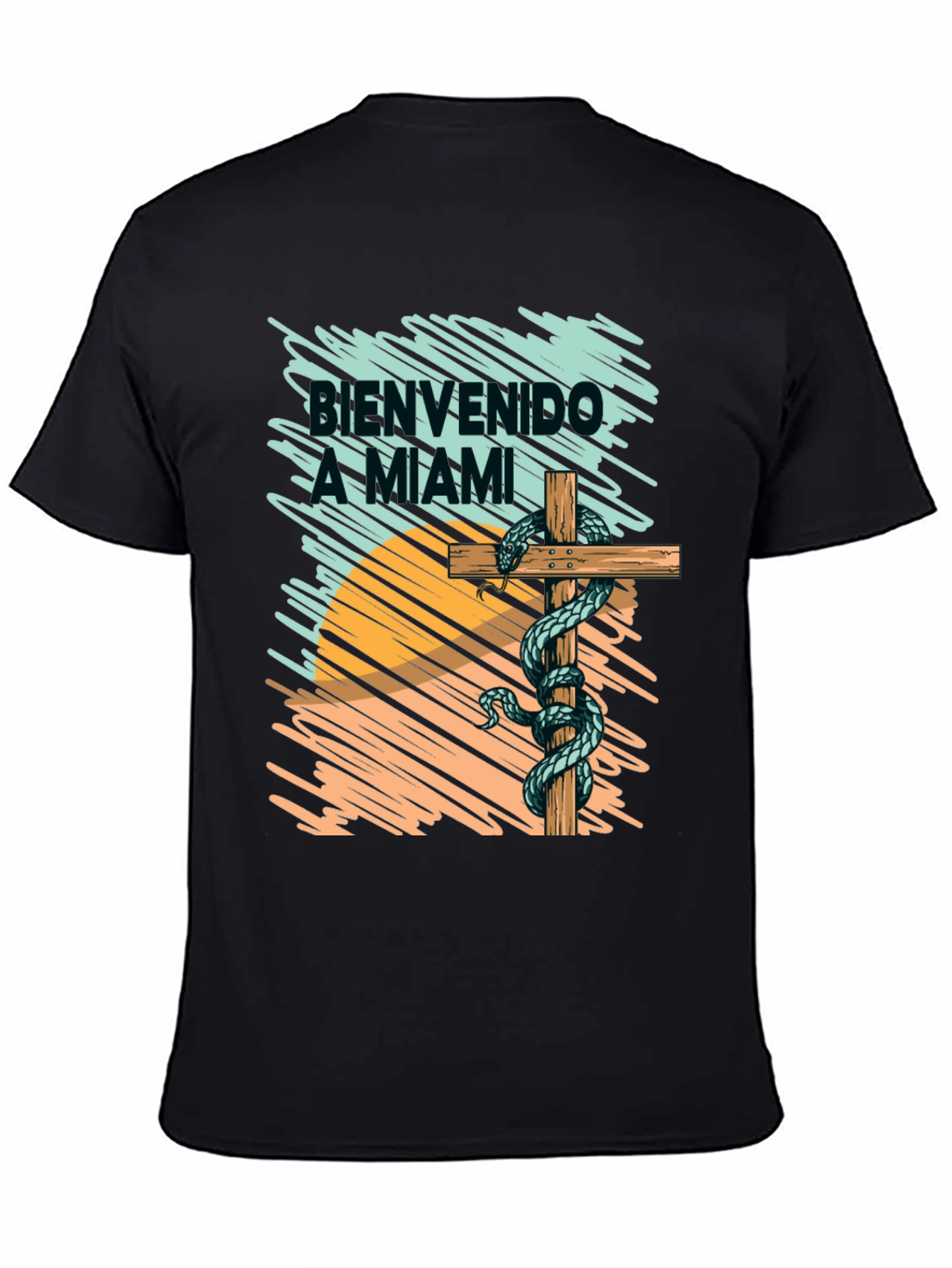 Bienvenido a Miami T-Shirt Snake Graphic Tee