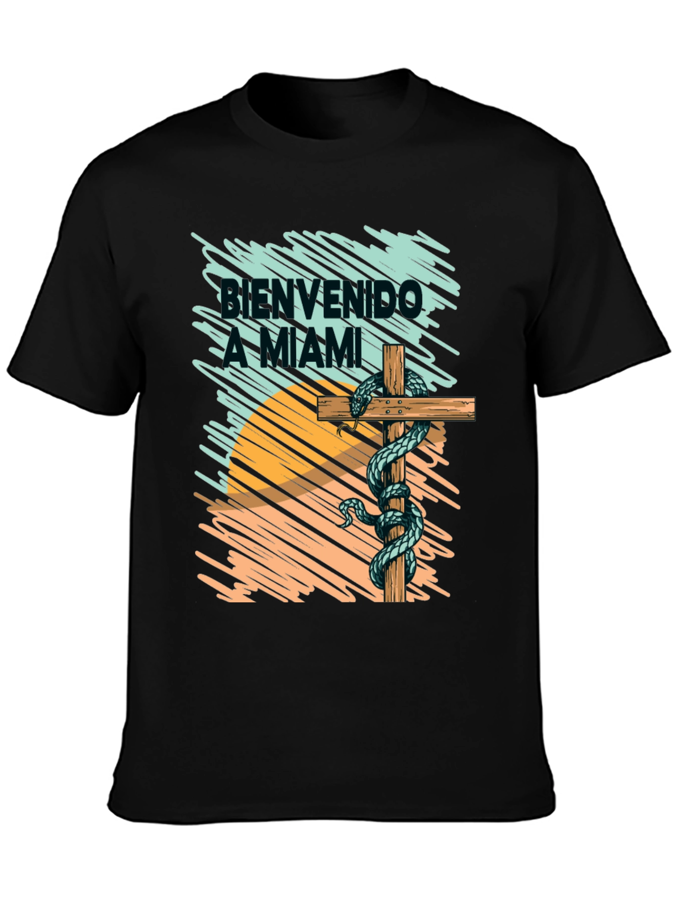 Bienvenido a Miami T-Shirt Snake Graphic Tee