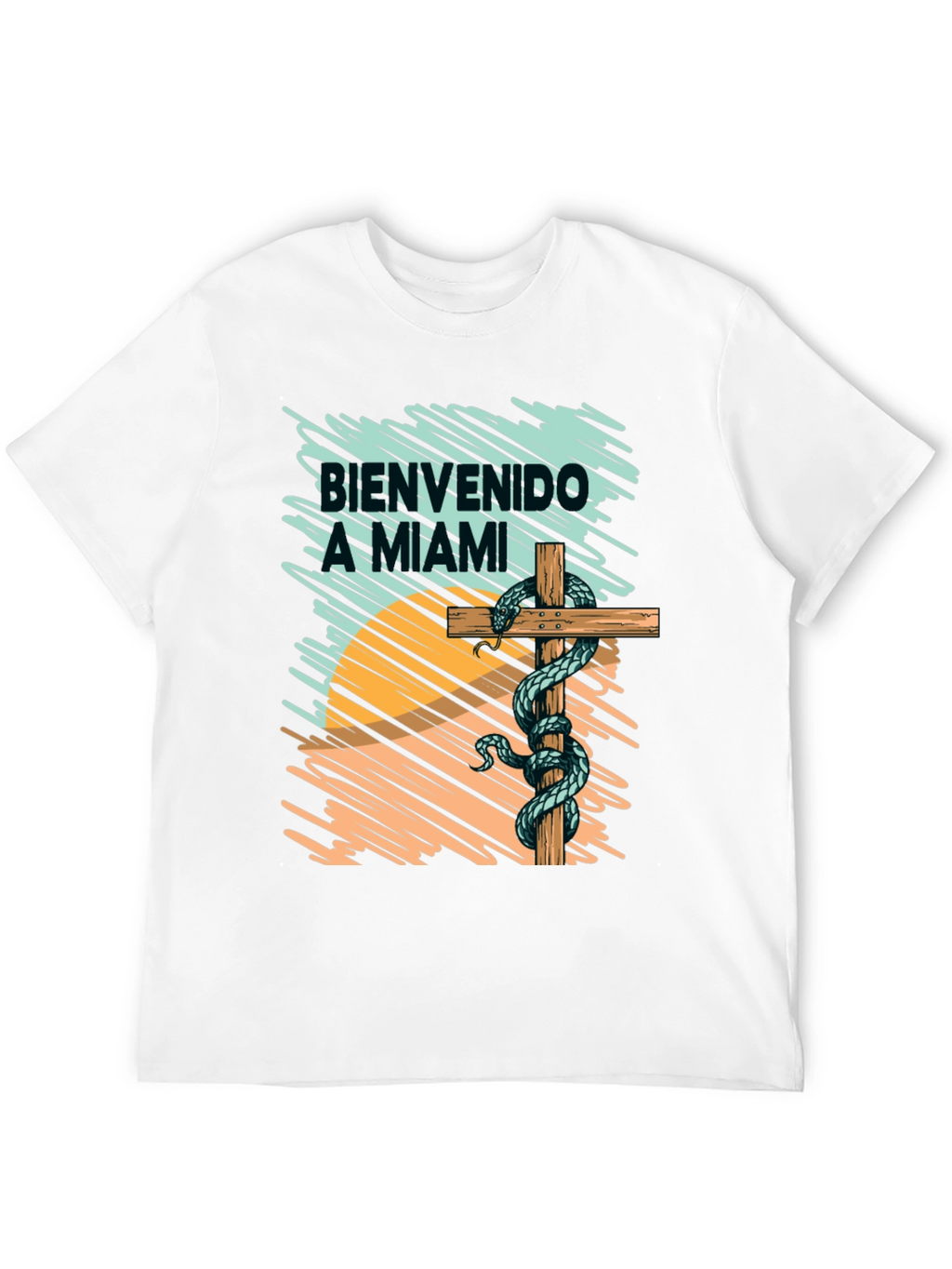 Bienvenido a Miami T-Shirt Snake Graphic Tee