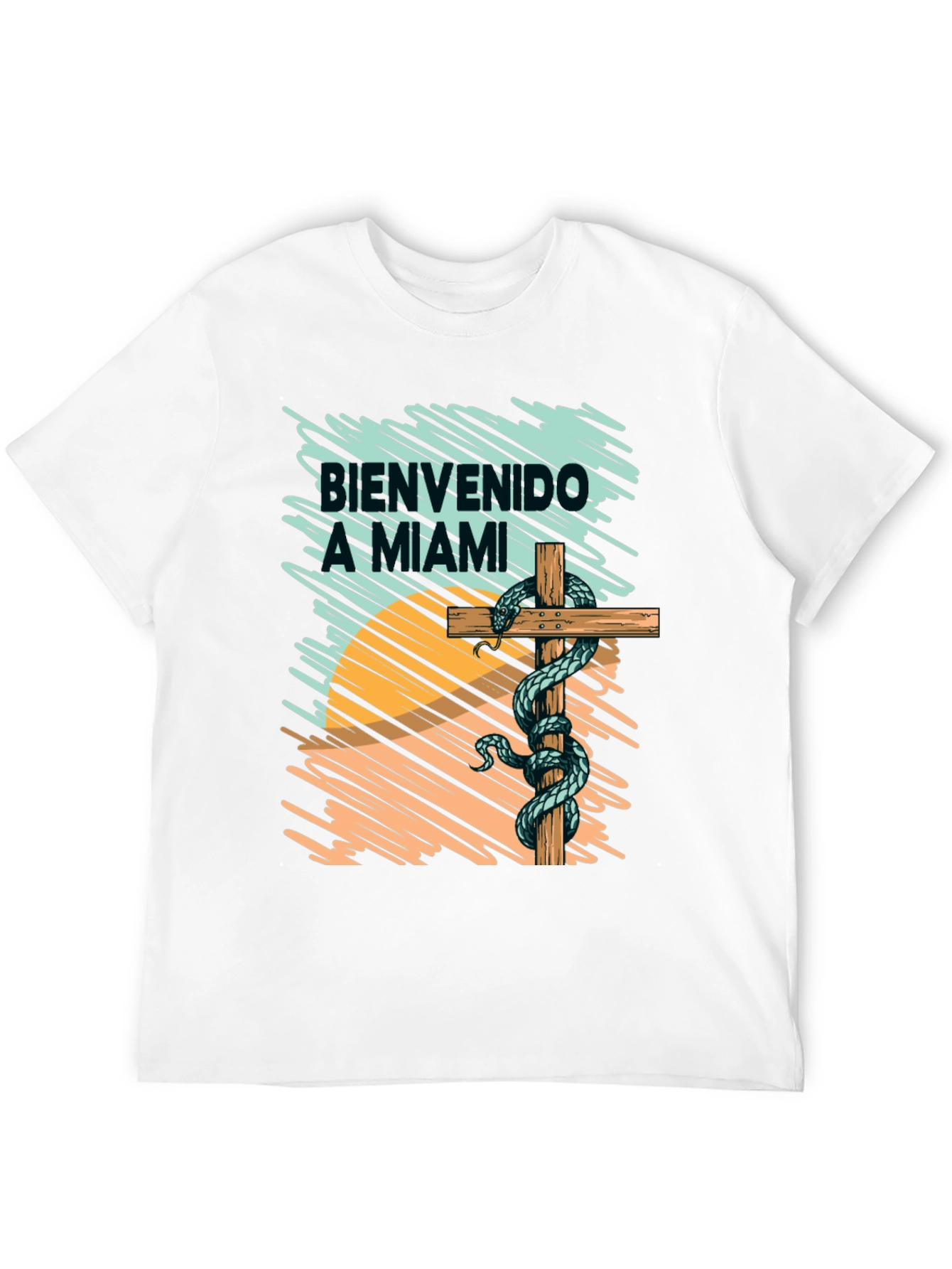 Bienvenido a Miami T-Shirt Snake Graphic Tee