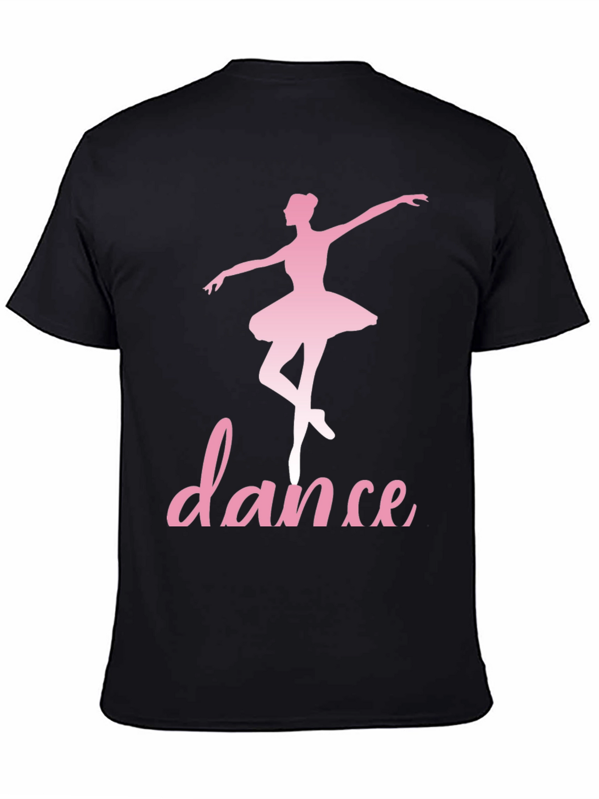 Dance Ballerina T-Shirt - Pink Design on Black