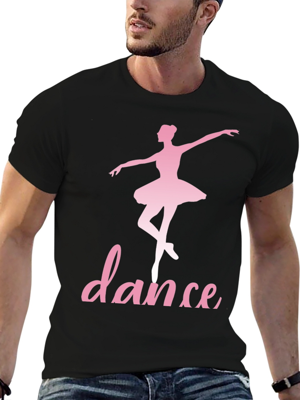 Dance Ballerina T-Shirt - Pink Design on Black