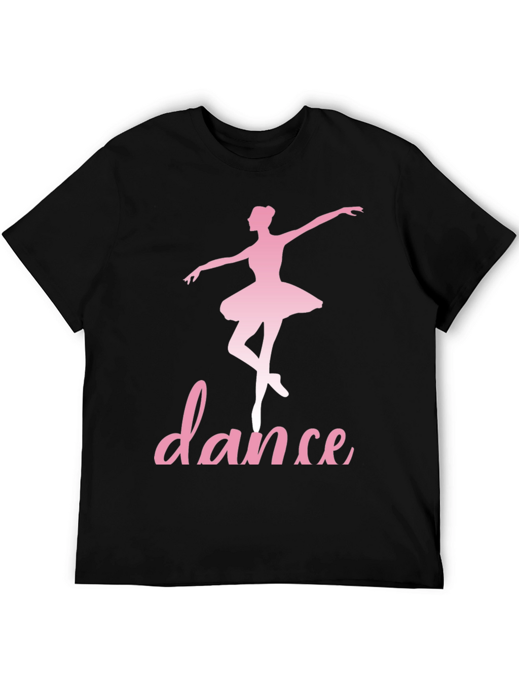 Dance Ballerina T-Shirt - Pink Design on Black