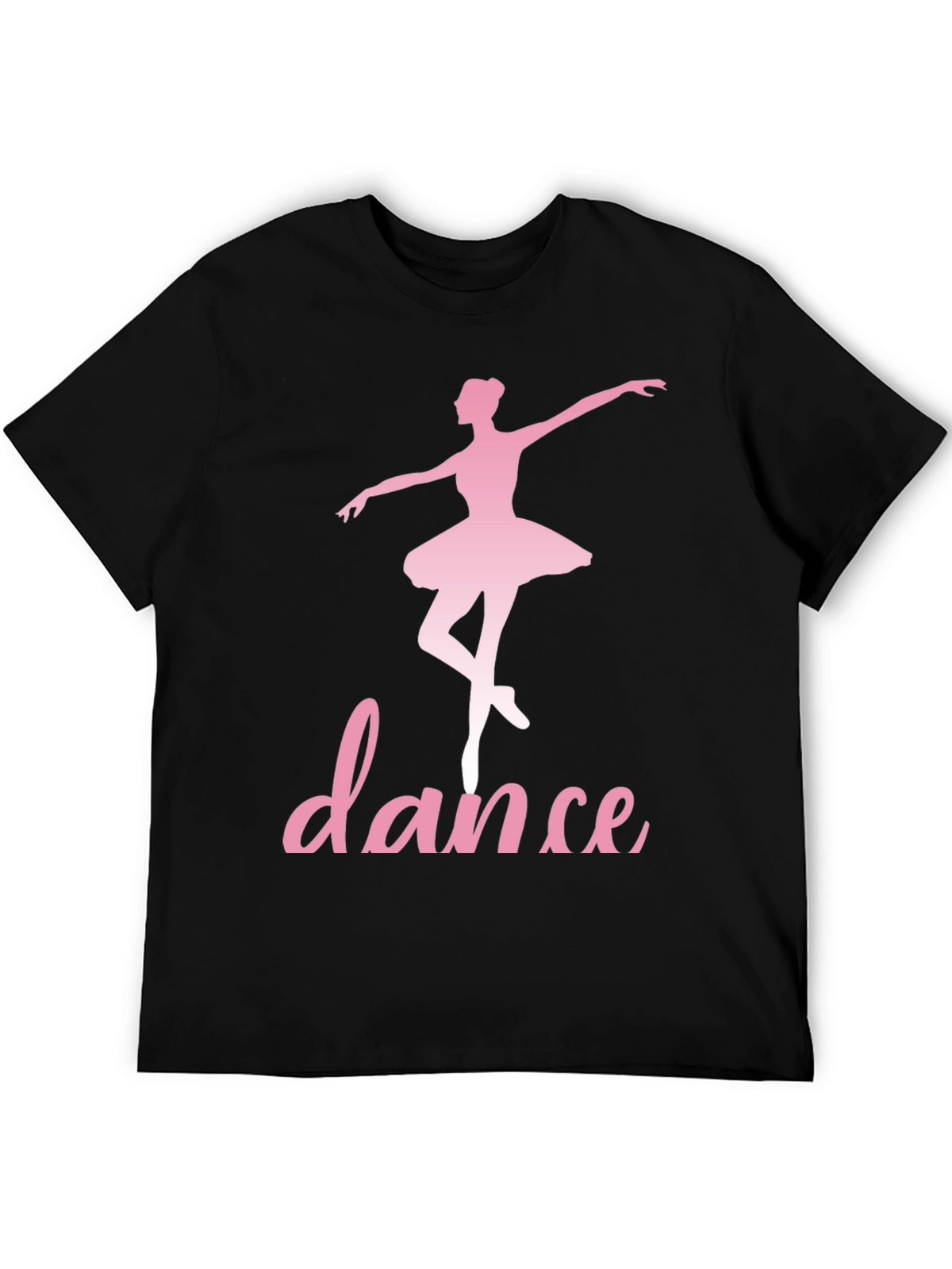 Dance Ballerina T-Shirt - Pink Design on Black