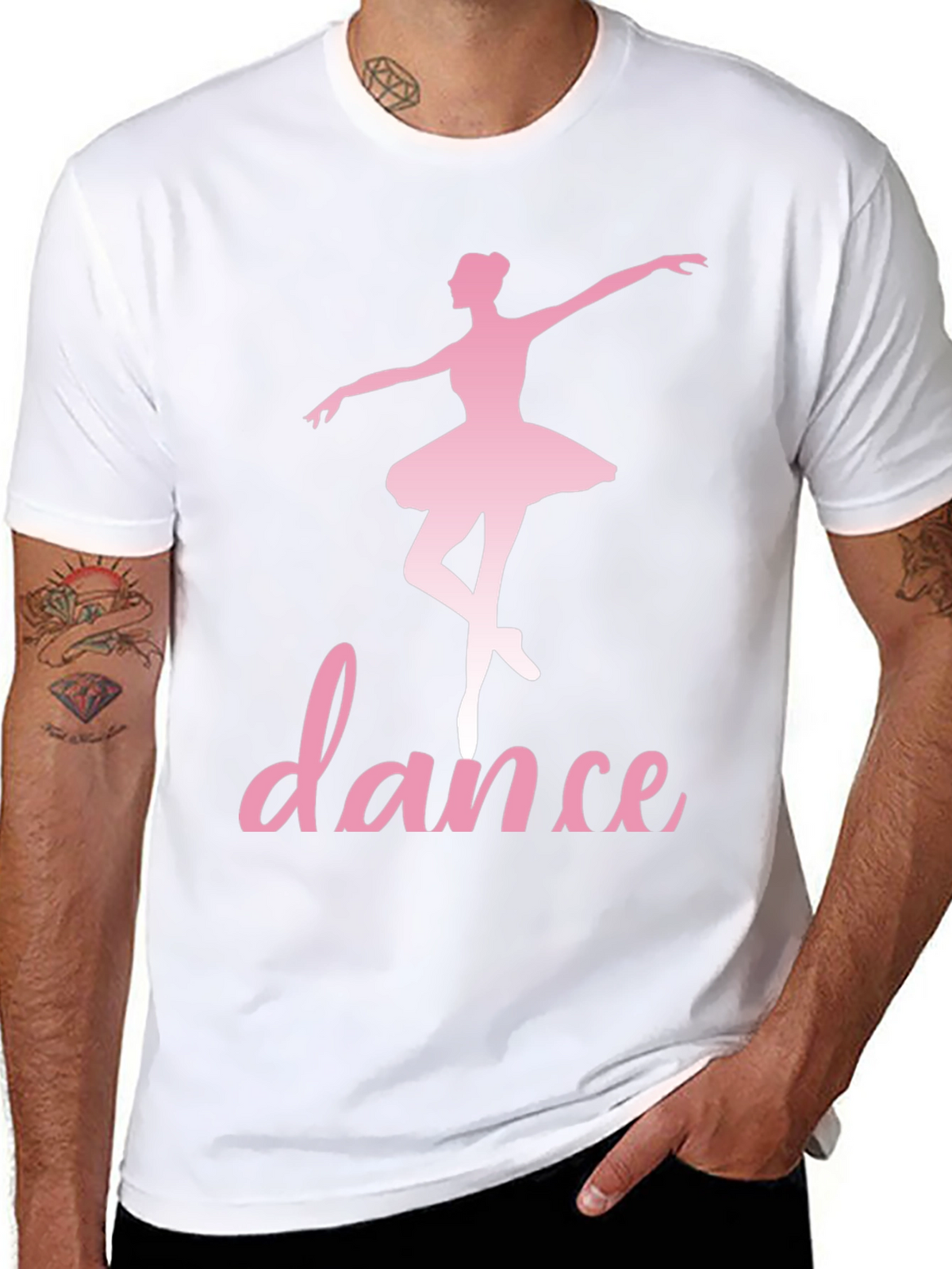 Dance Ballerina T-Shirt - Pink Design on Black