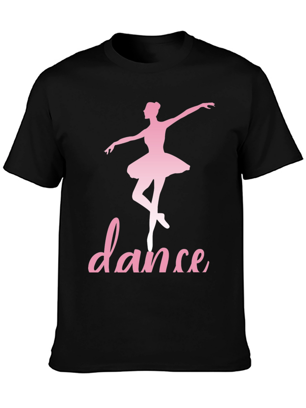 Dance Ballerina T-Shirt - Pink Design on Black