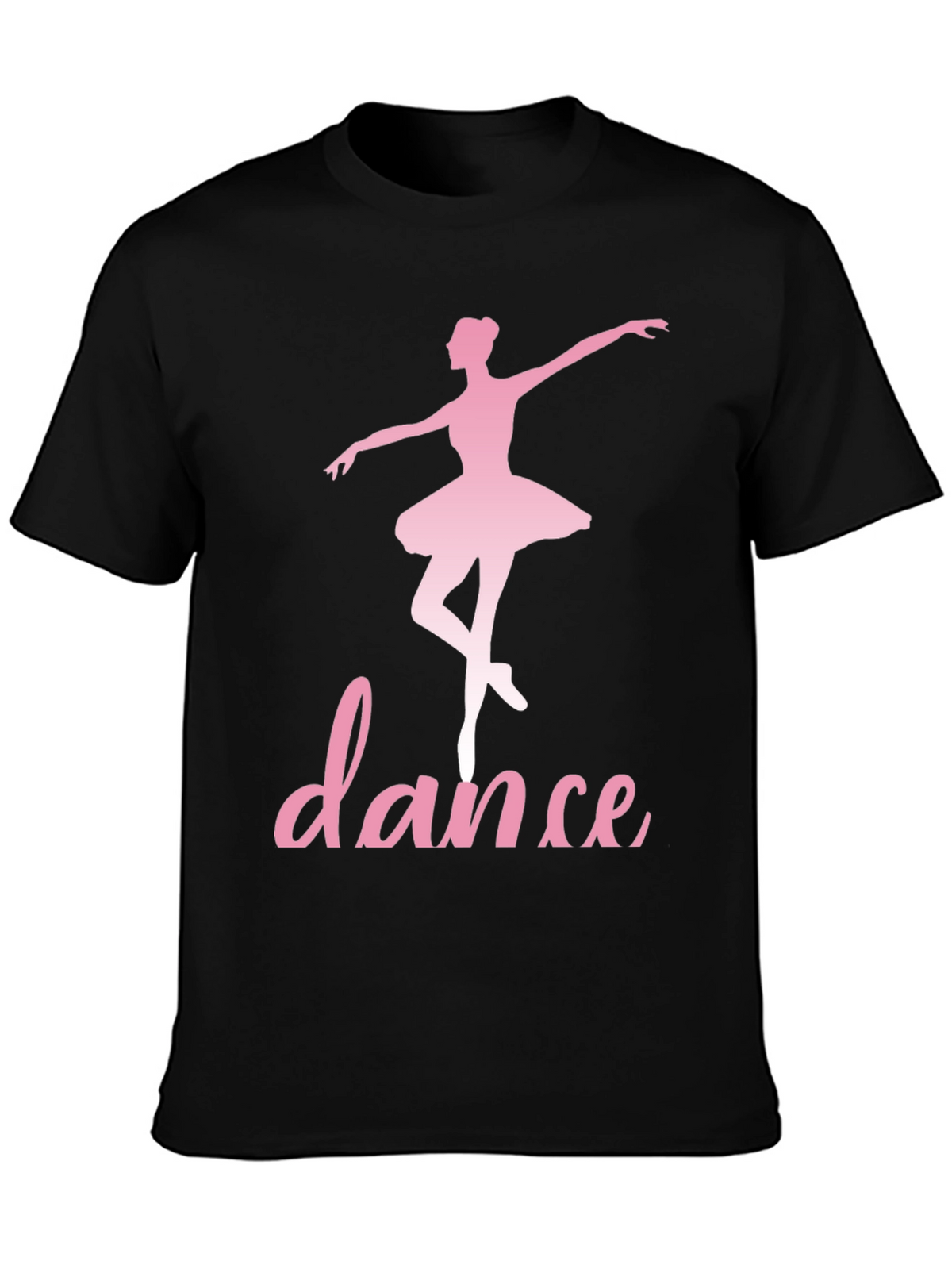 Dance Ballerina T-Shirt - Pink Design on Black