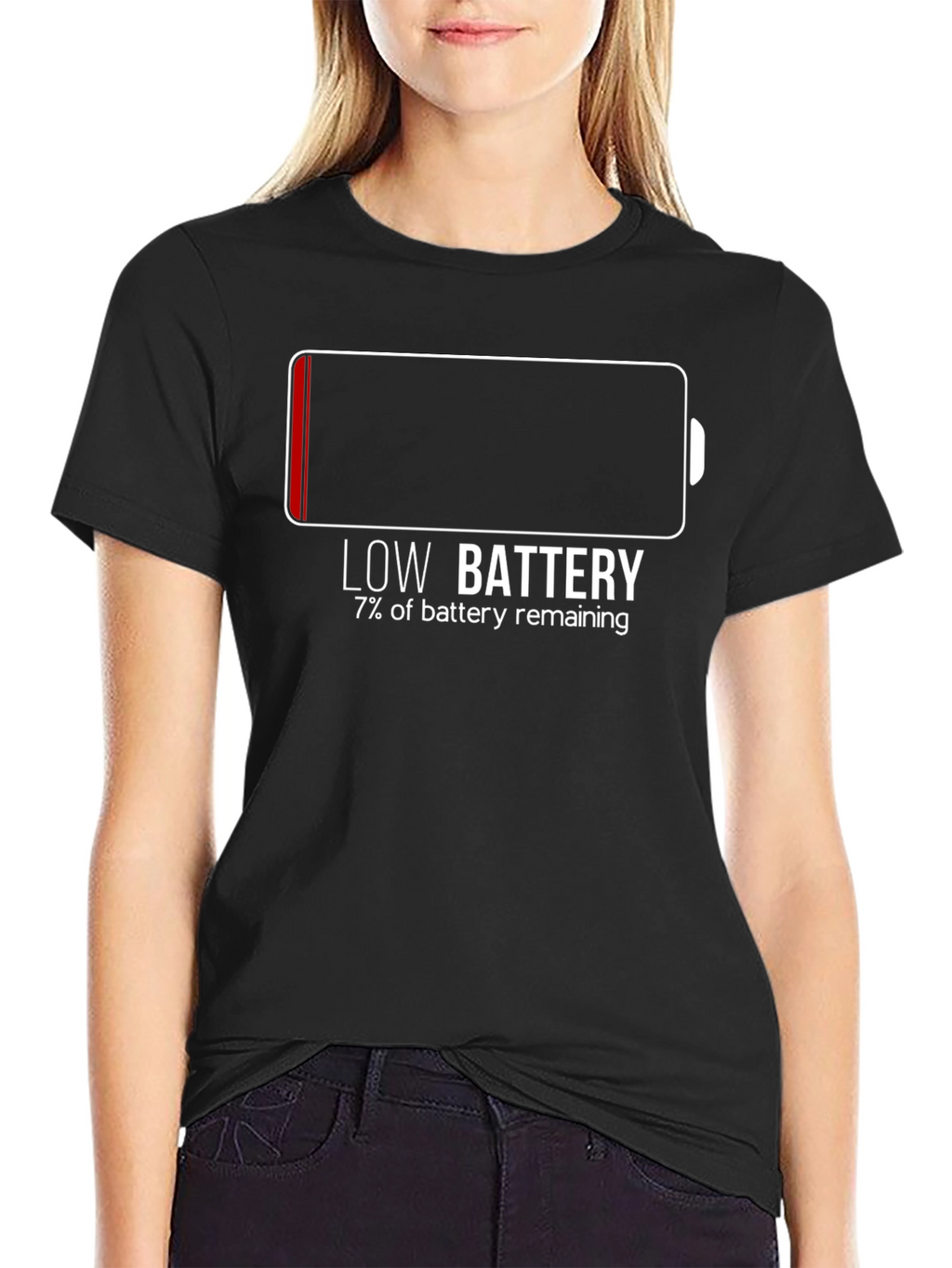 Low Battery Funny Graphic T-Shirt