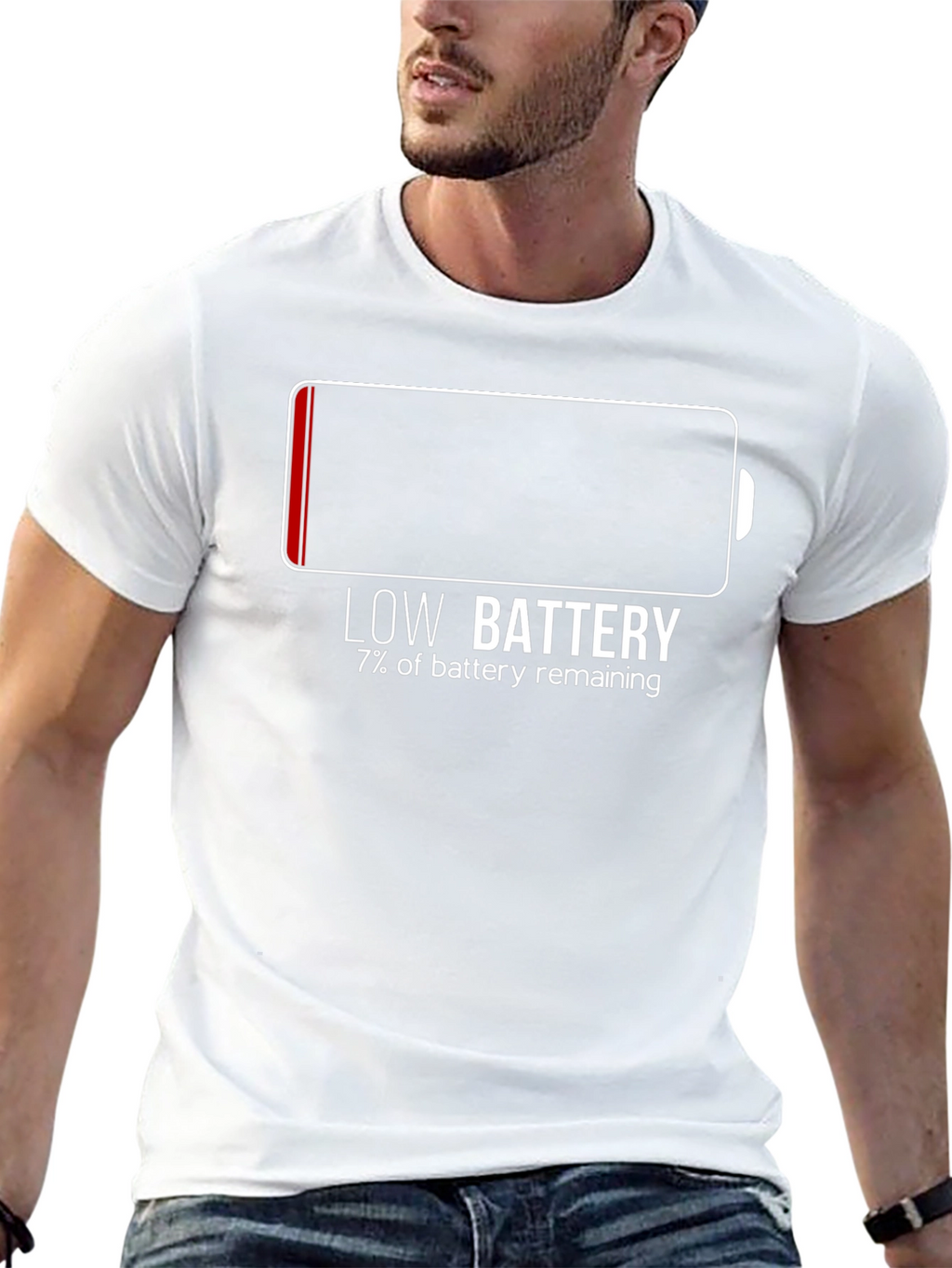 Low Battery Funny Graphic T-Shirt