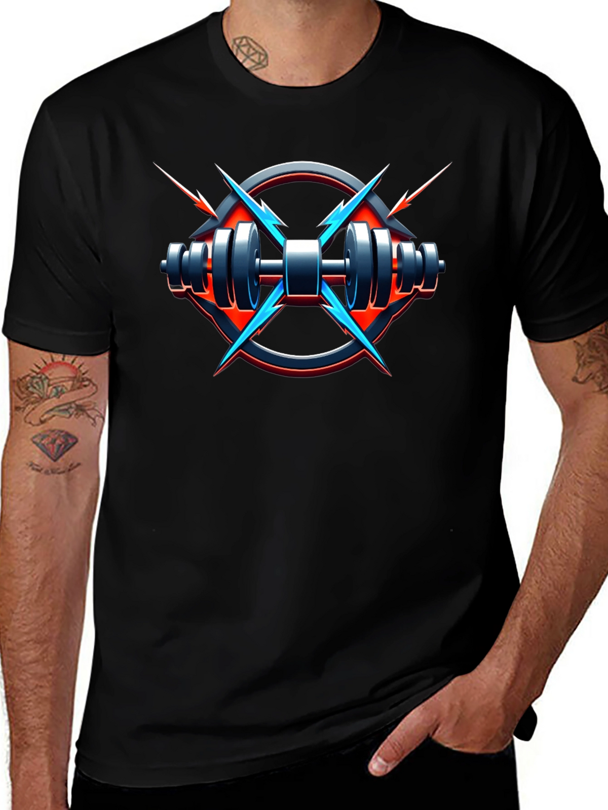 Electric Gym T-Shirt - Black Fitness Tee