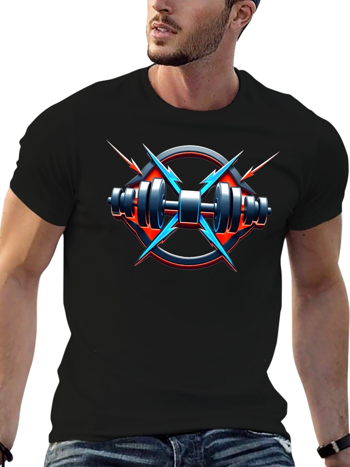 Electric Gym T-Shirt - Black Fitness Tee