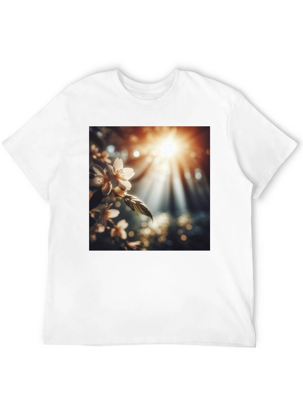 Nature Blossom T-Shirt - Black Cotton Tee