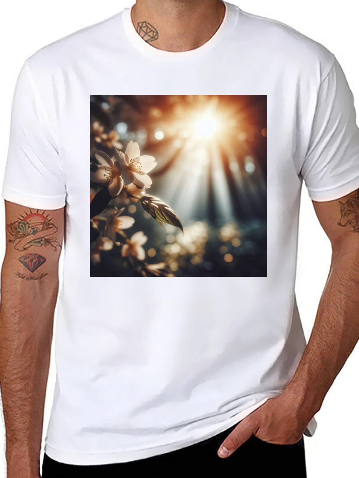 Nature Blossom T-Shirt - Black Cotton Tee