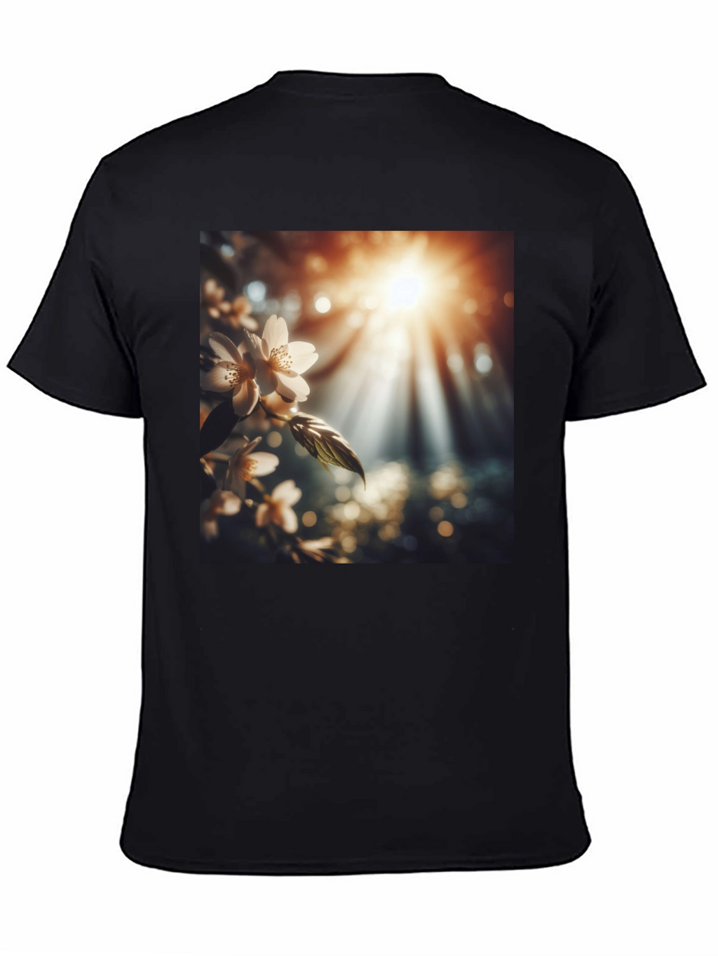 Nature Blossom T-Shirt - Black Cotton Tee