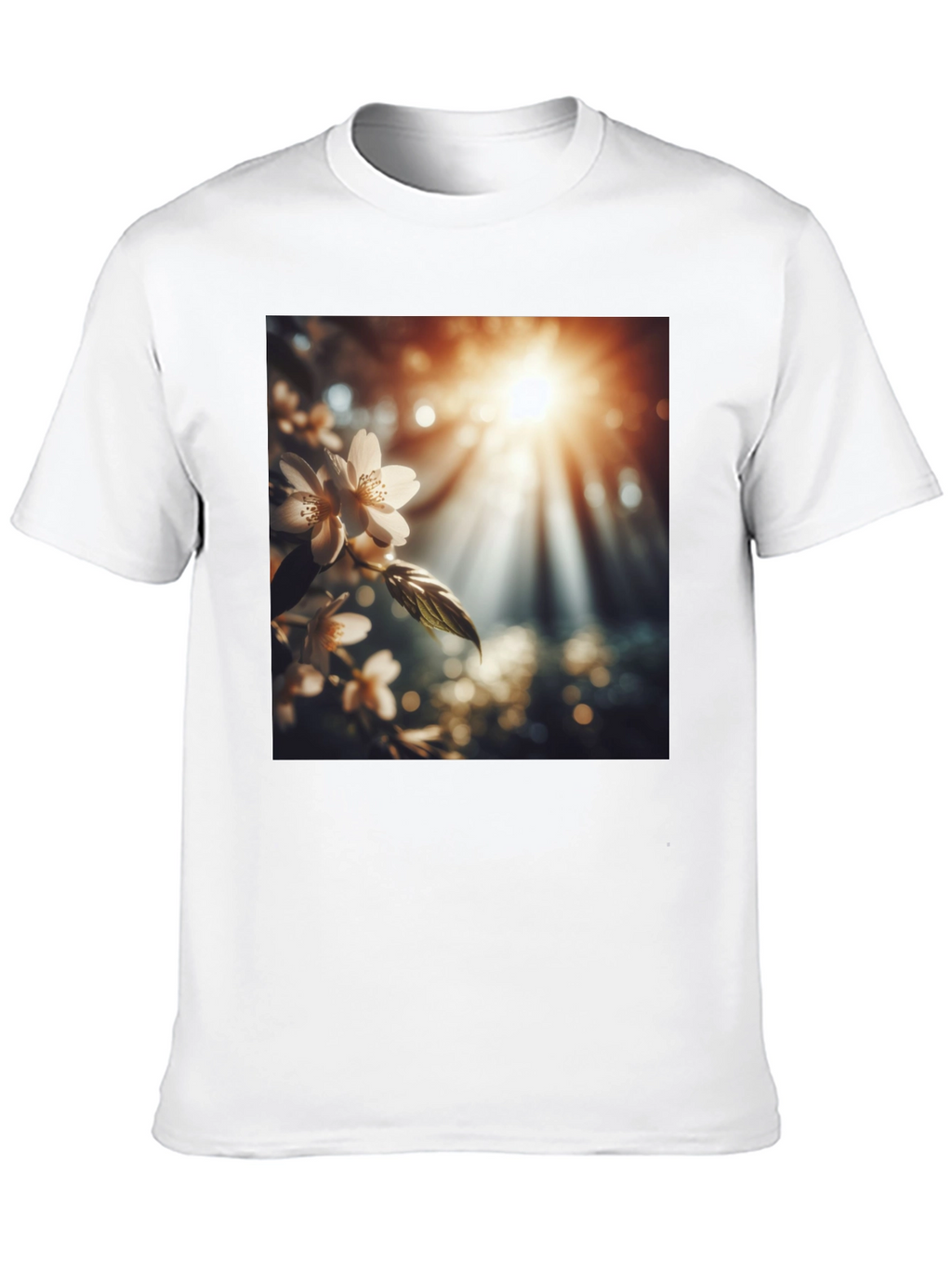 Nature Blossom T-Shirt - Black Cotton Tee