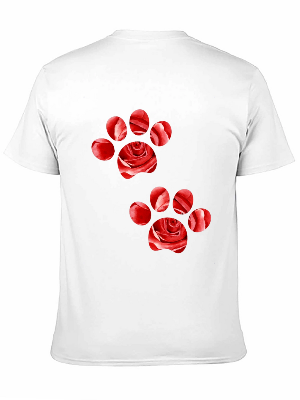 Rose Paw Print Black T-Shirt