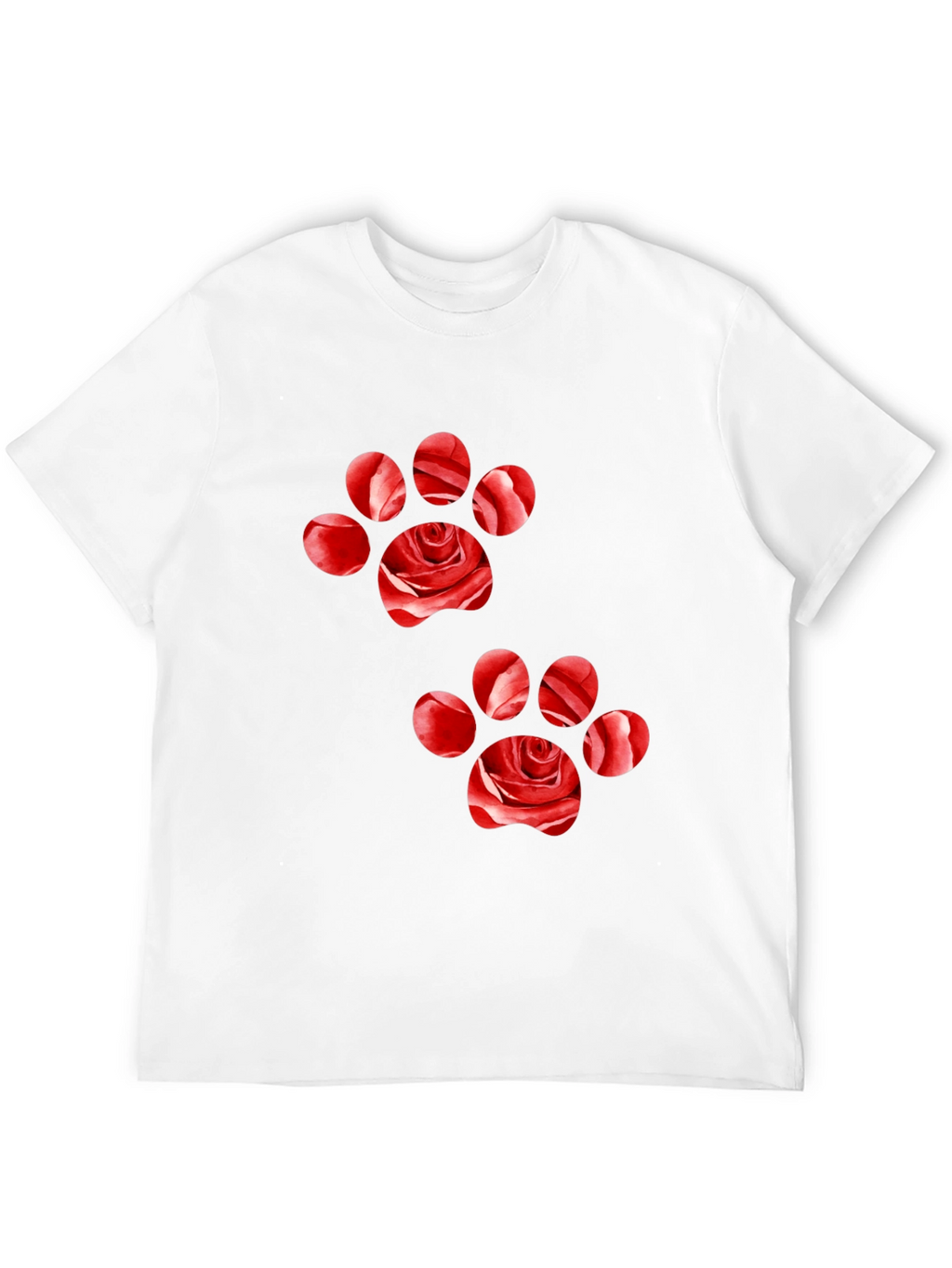 Rose Paw Print Black T-Shirt