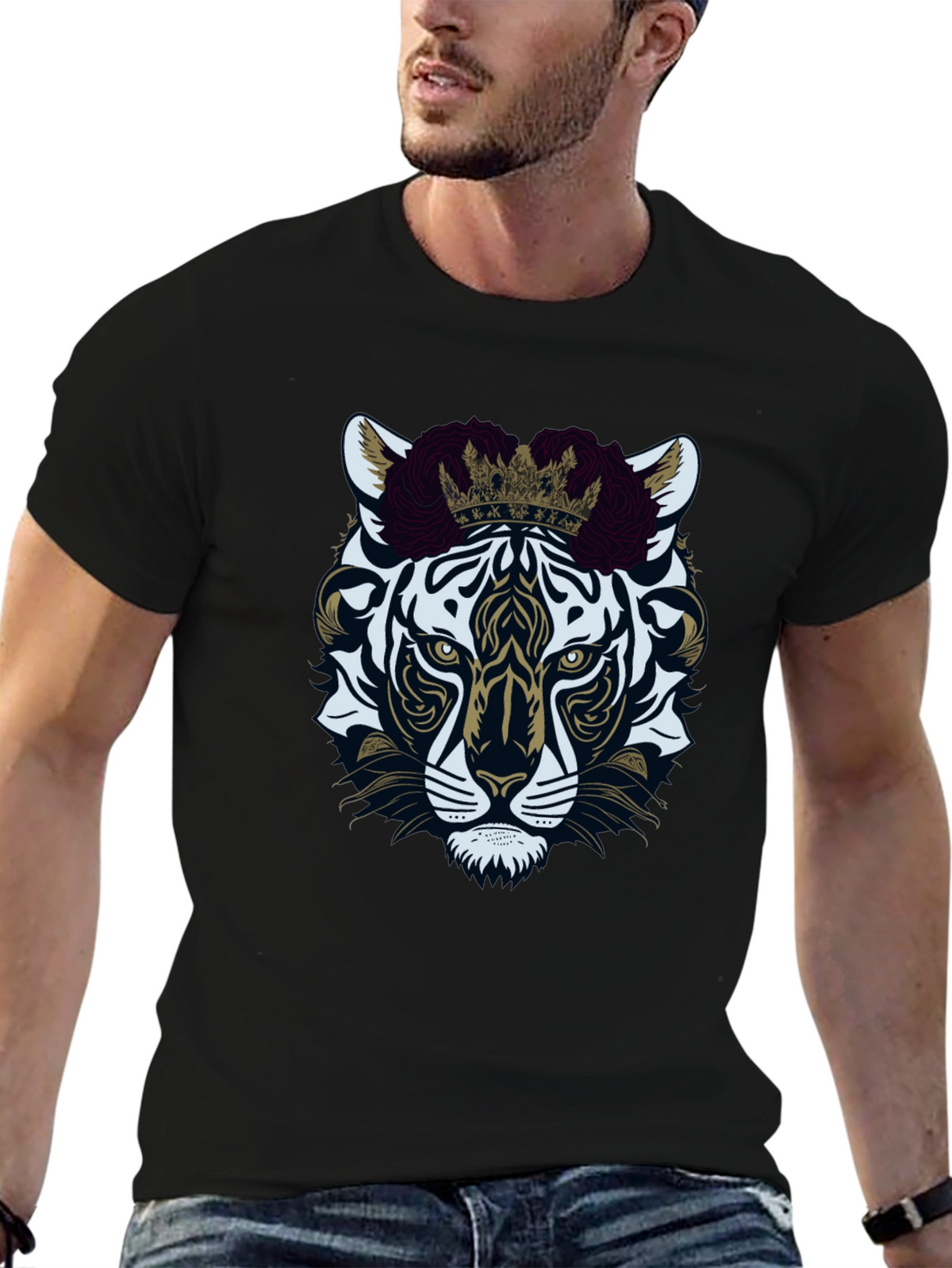 Tiger King Graphic Tee - Premium Black Cotton
