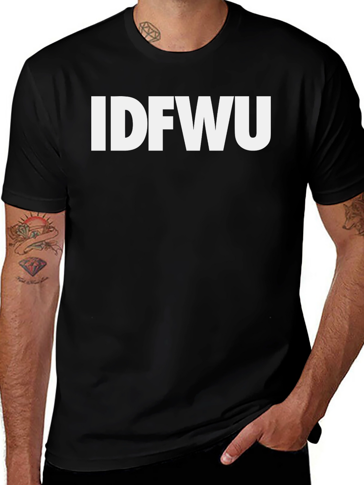 IDFWU Graphic Tee - Bold Statement Black T-Shirt