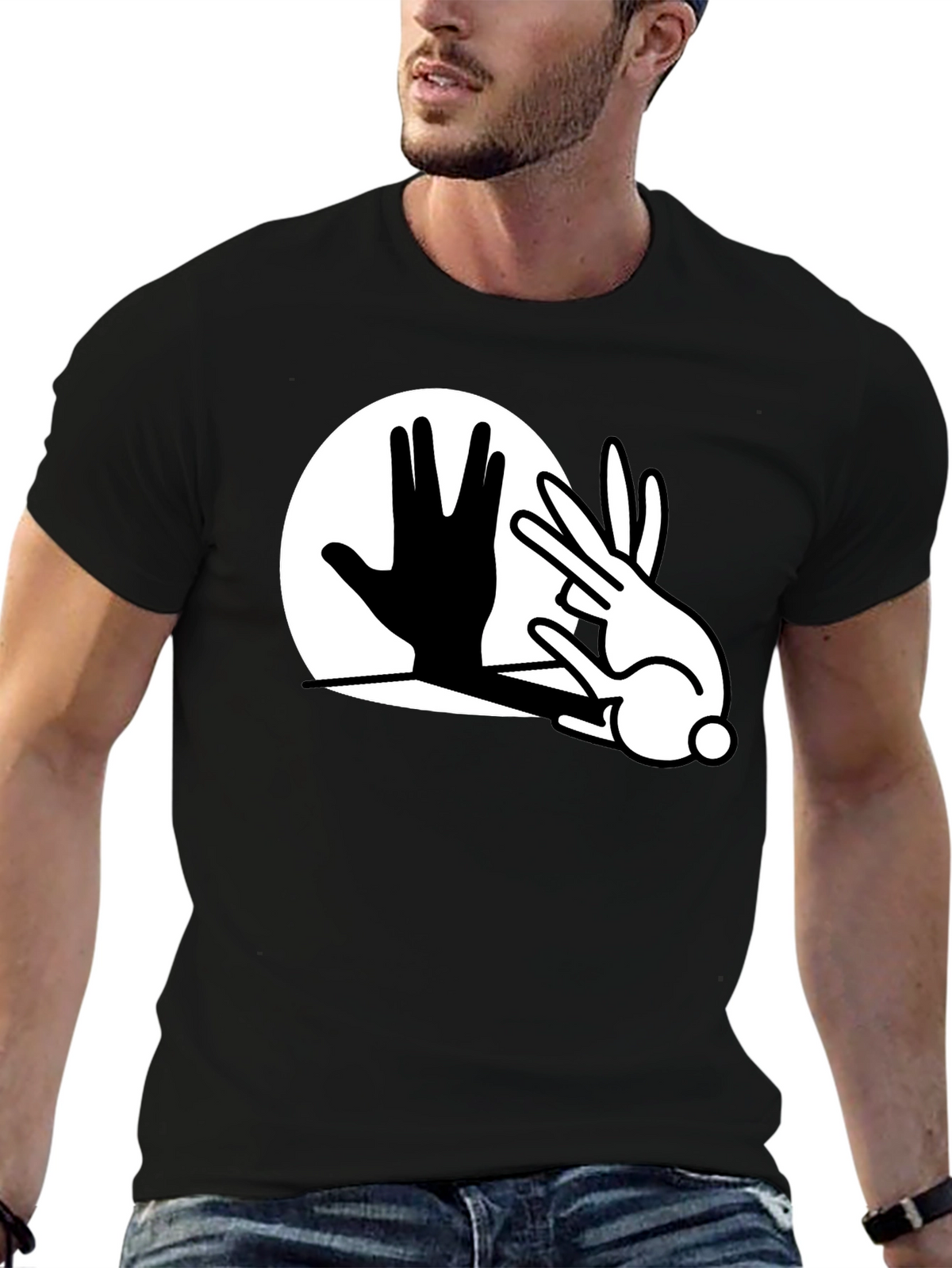 Hand Shadow Puppet Bunny Tee