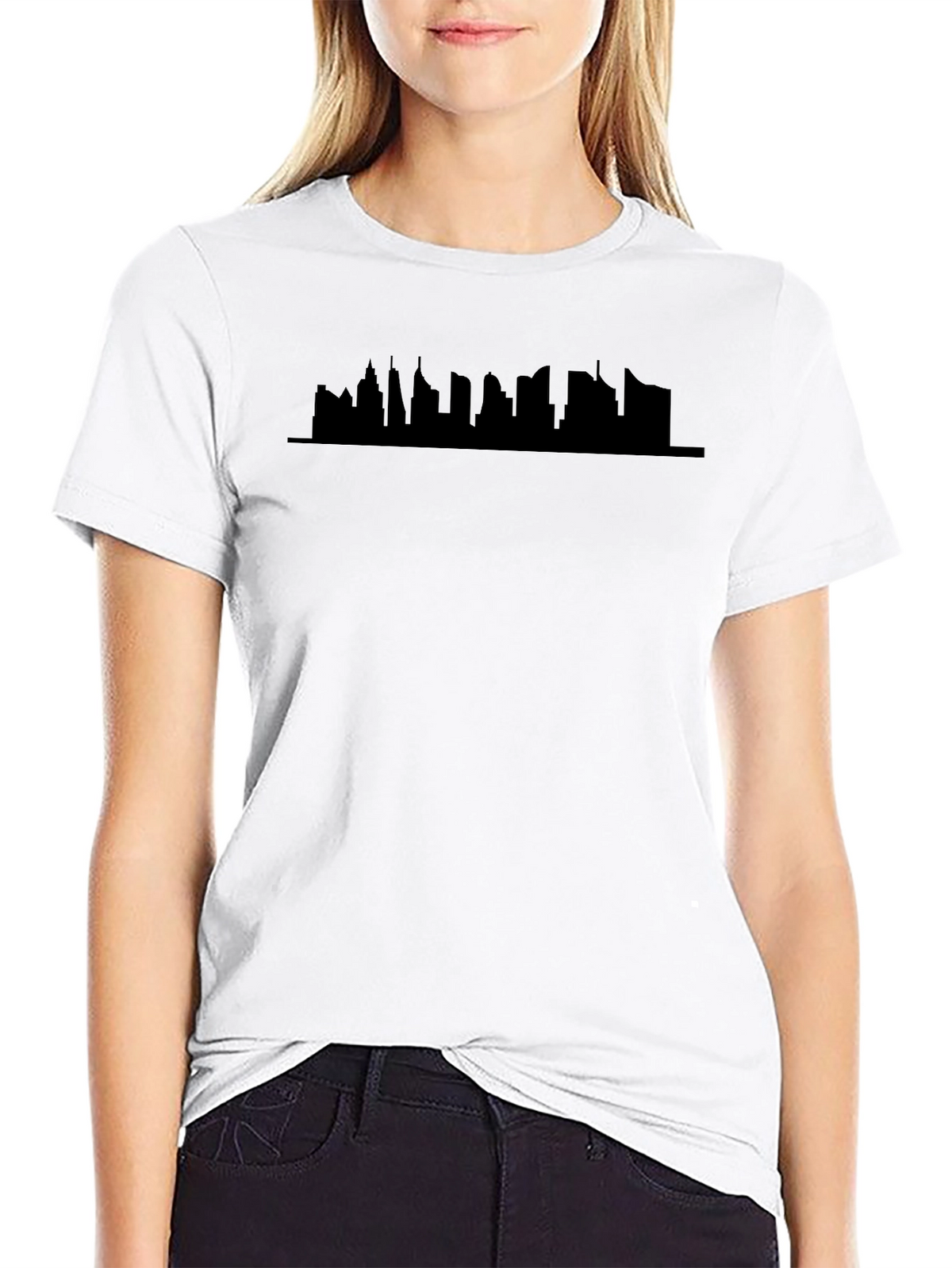 Cityscape Silhouette Black T-Shirt