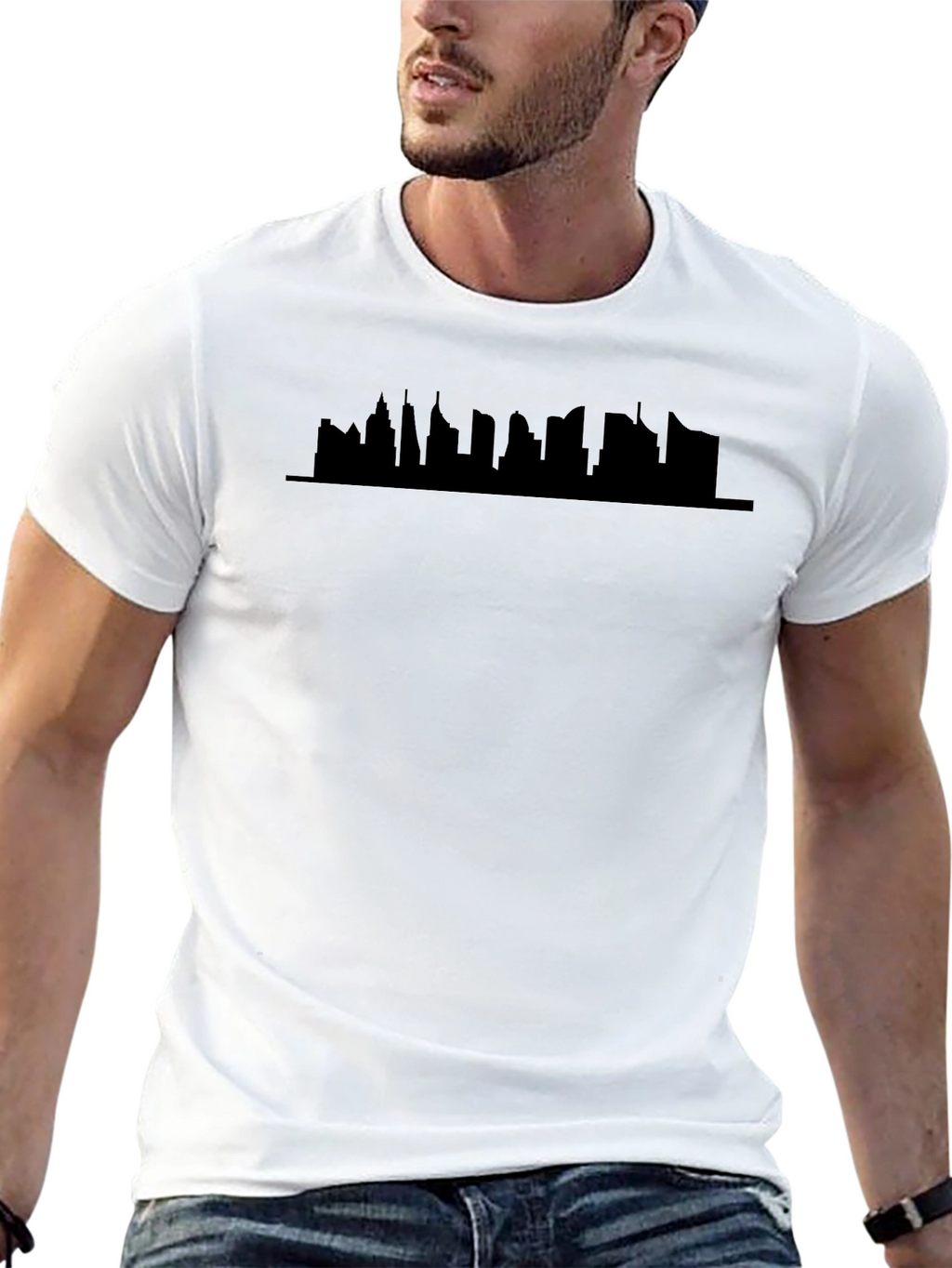 Cityscape Silhouette Black T-Shirt