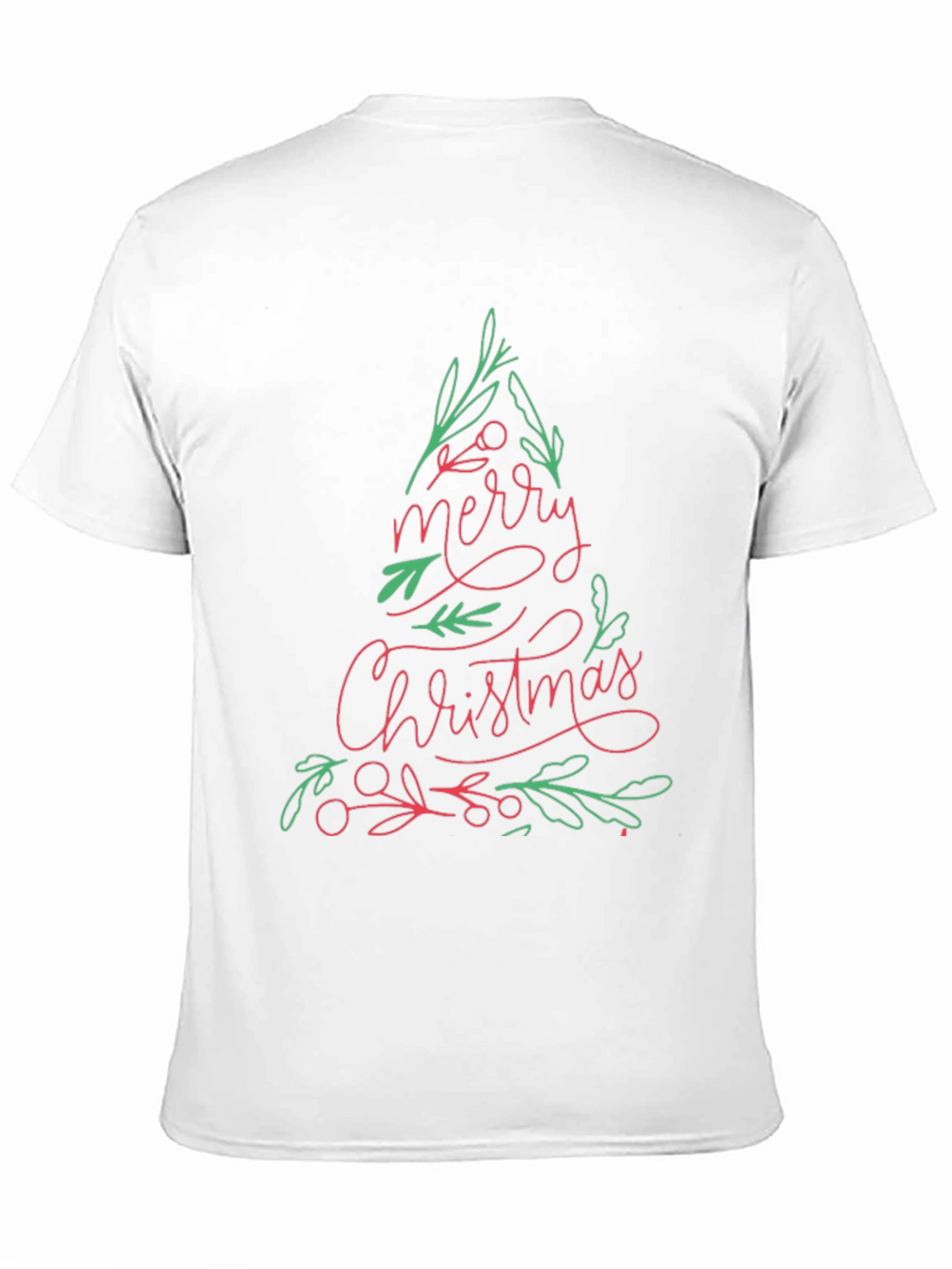 Merry Christmas Tree Graphic Tee - Black