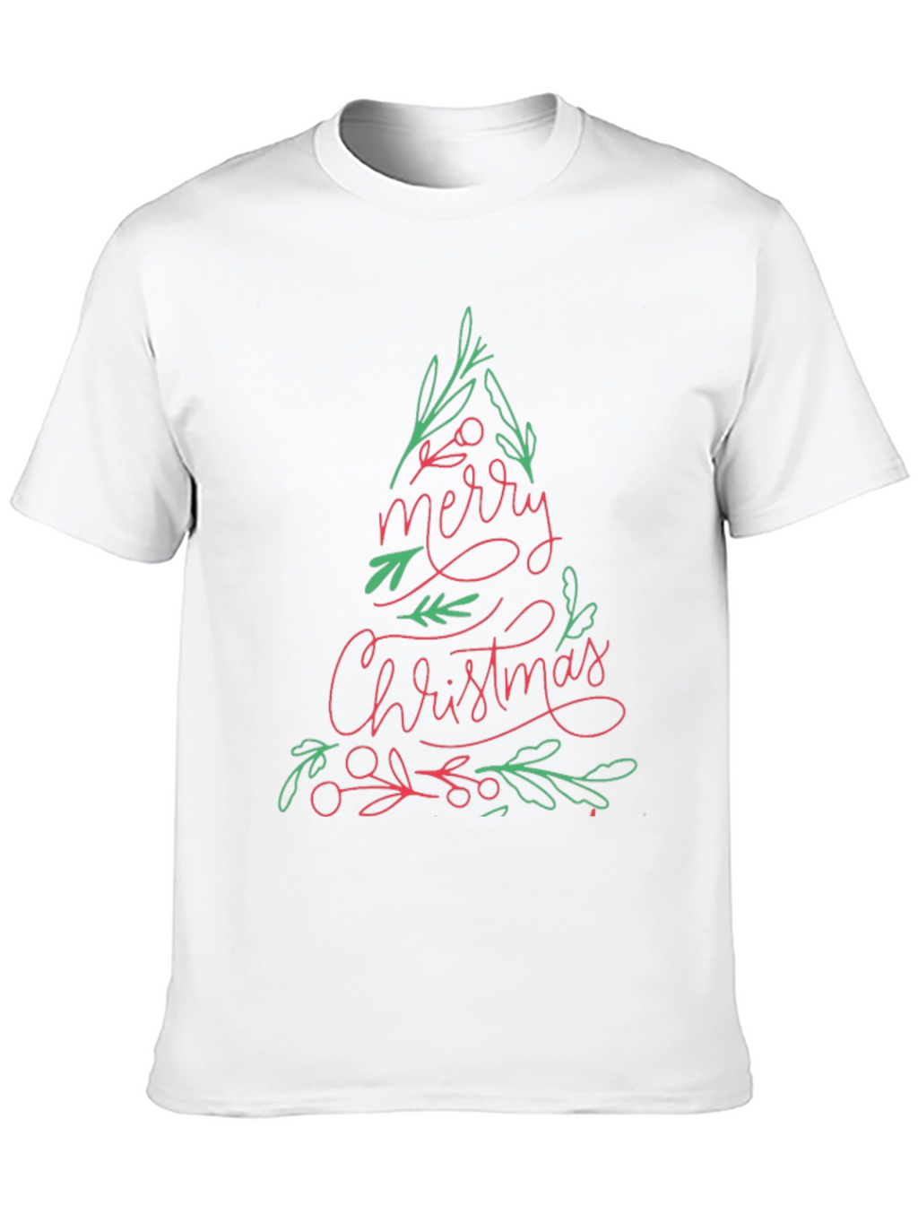 Merry Christmas Tree Graphic Tee - Black