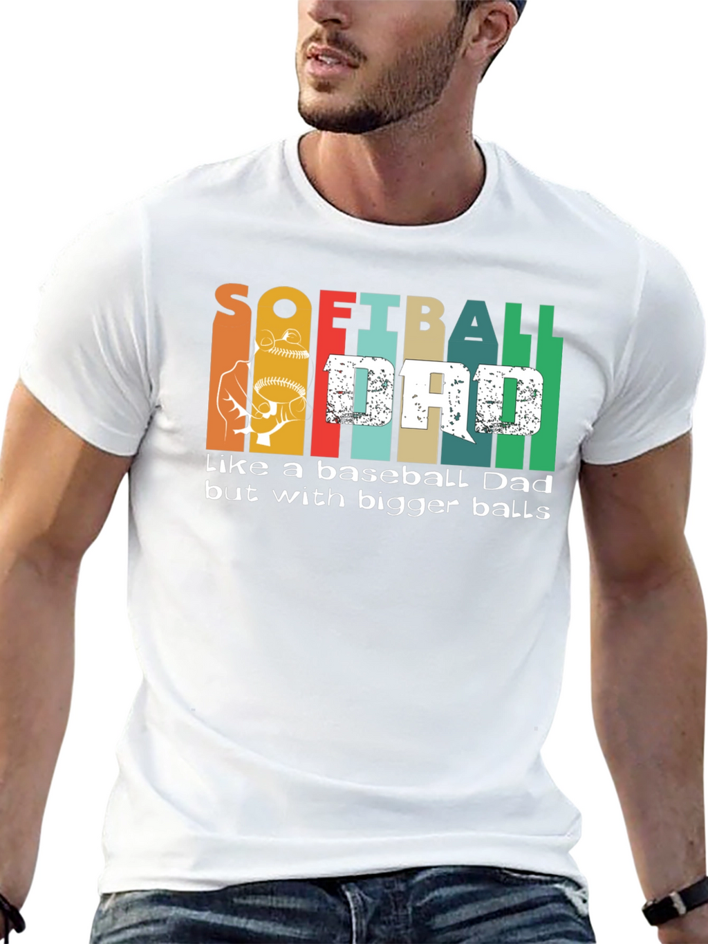 Softball Dad Bigger Balls Graphic Tee