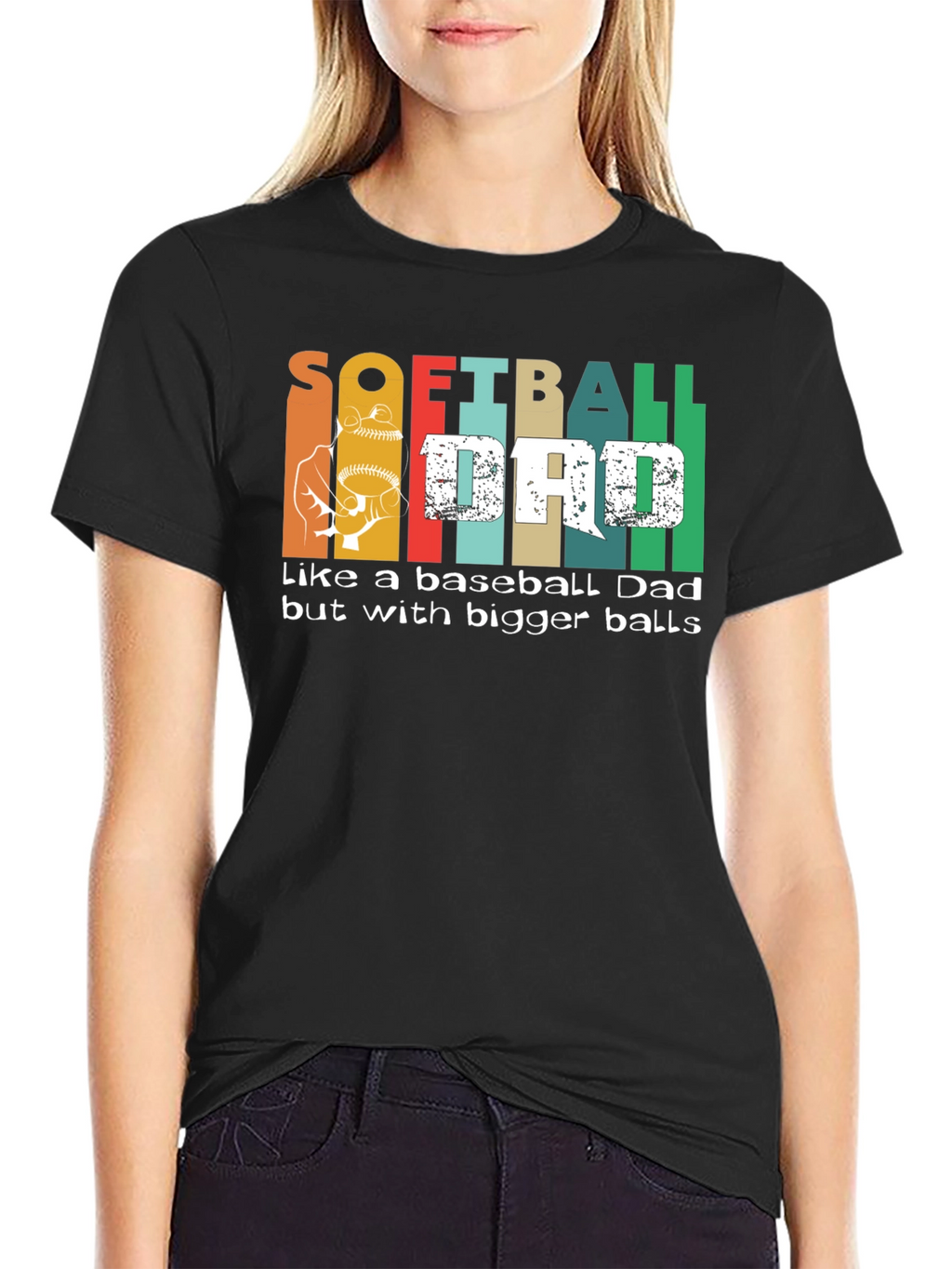Softball Dad Bigger Balls Graphic Tee