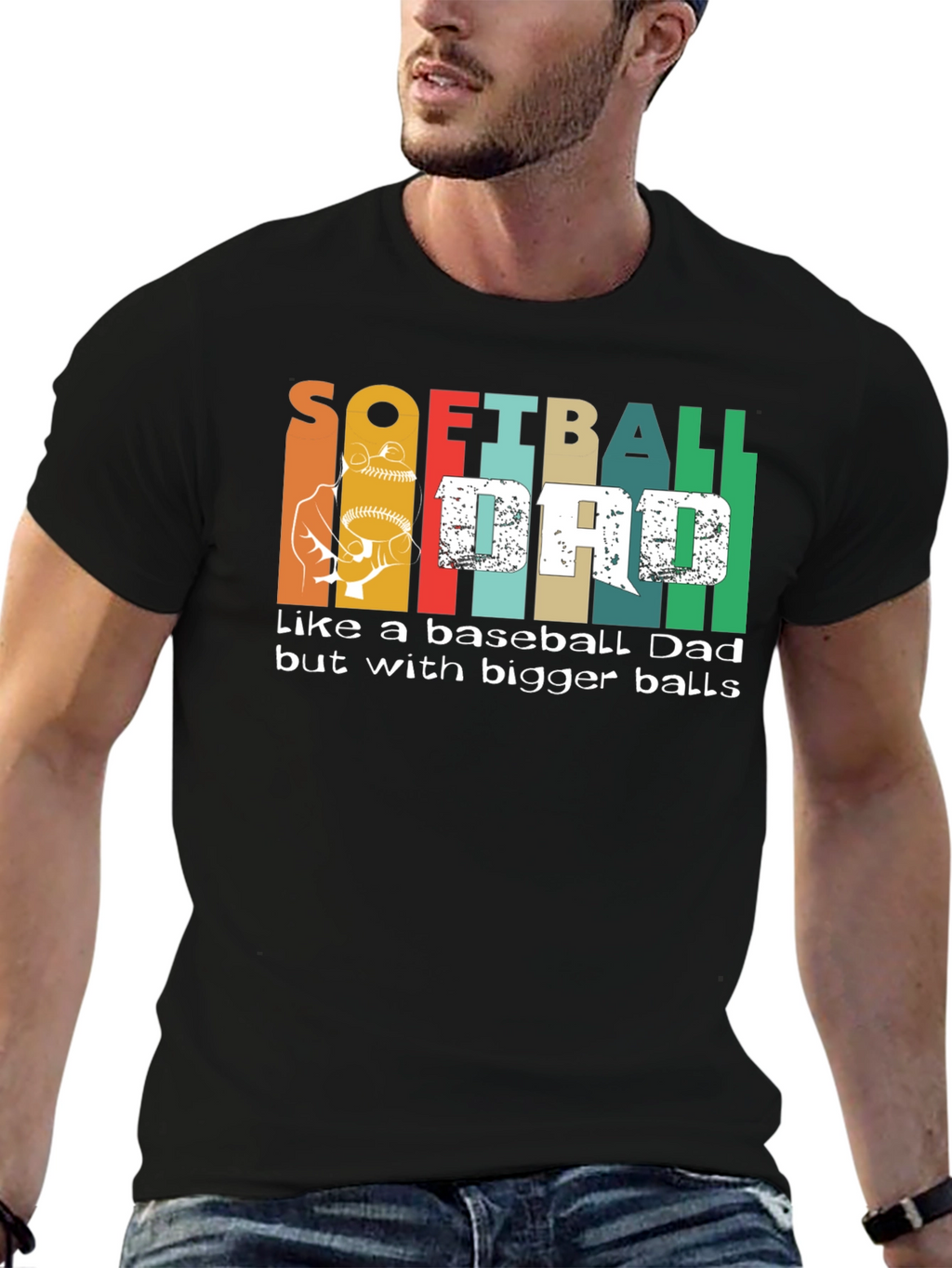 Softball Dad Bigger Balls Graphic Tee