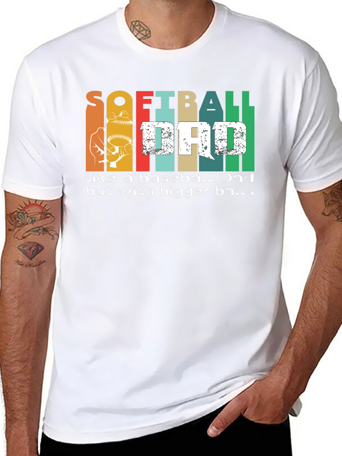 Softball Dad Bigger Balls Graphic Tee