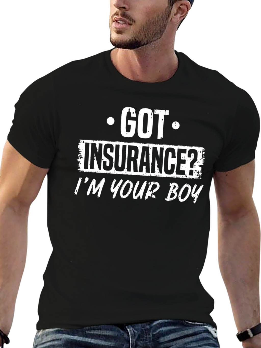 Got Insurance? Mens Black Graphic Tee