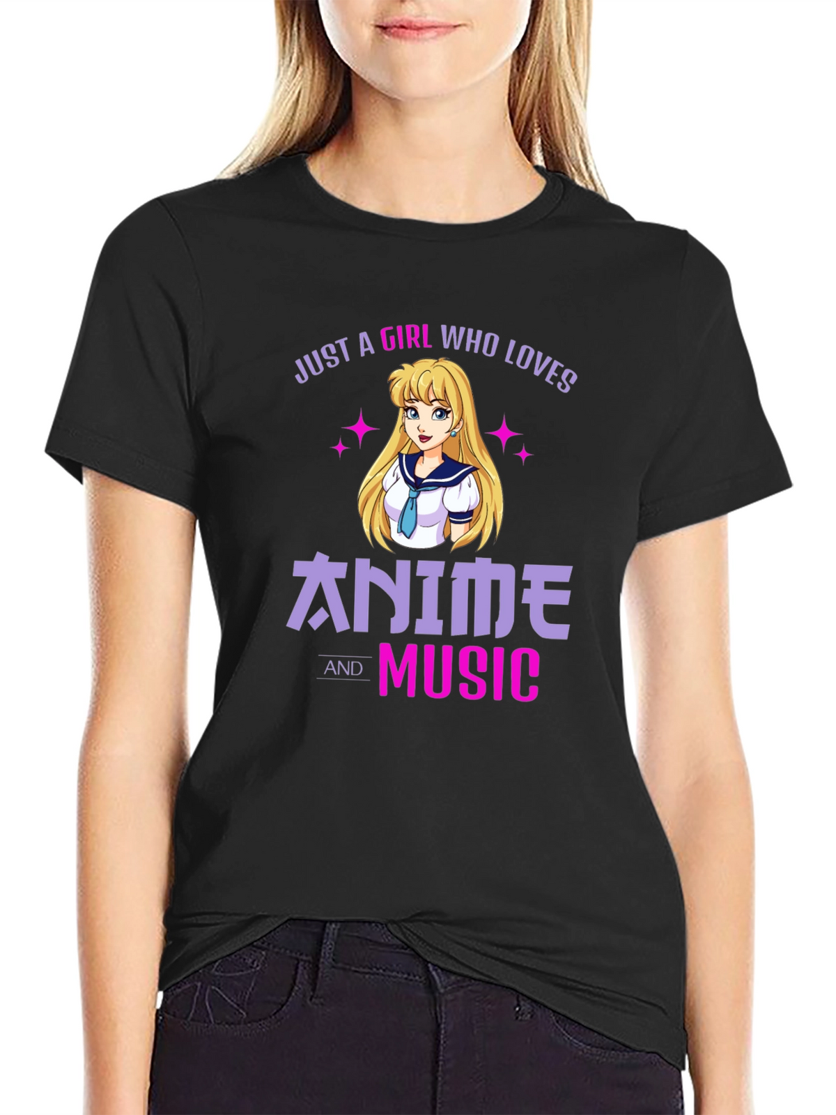 Anime and Music Lover Graphic T-Shirt