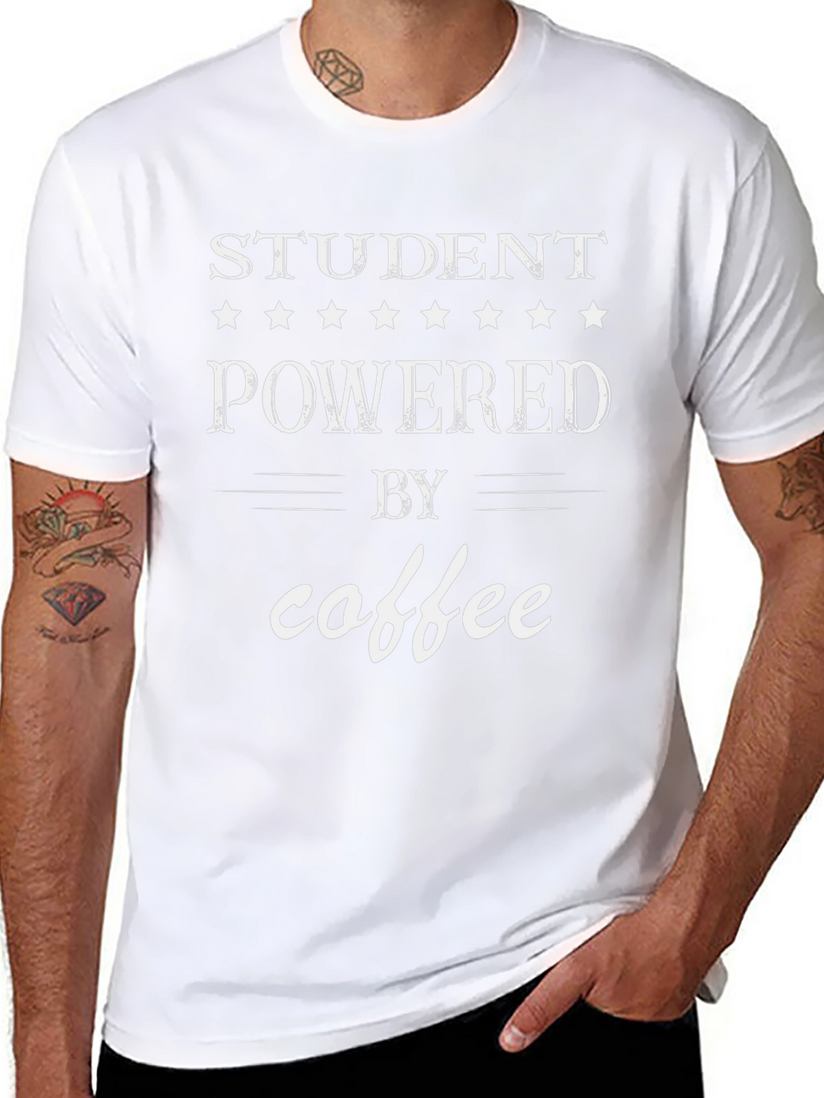 Student Powered by Coffee Graphic Tee - Black