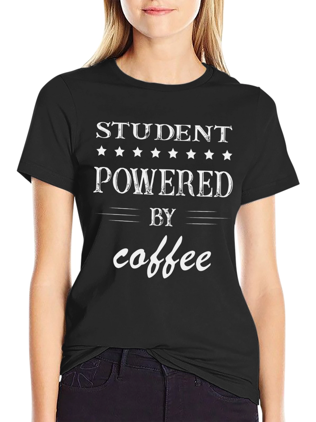 Student Powered by Coffee Graphic Tee - Black