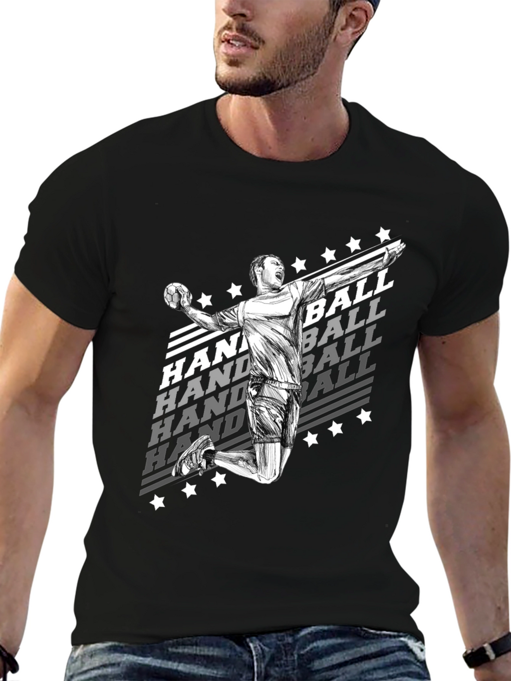 Handball Player Graphic T-Shirt