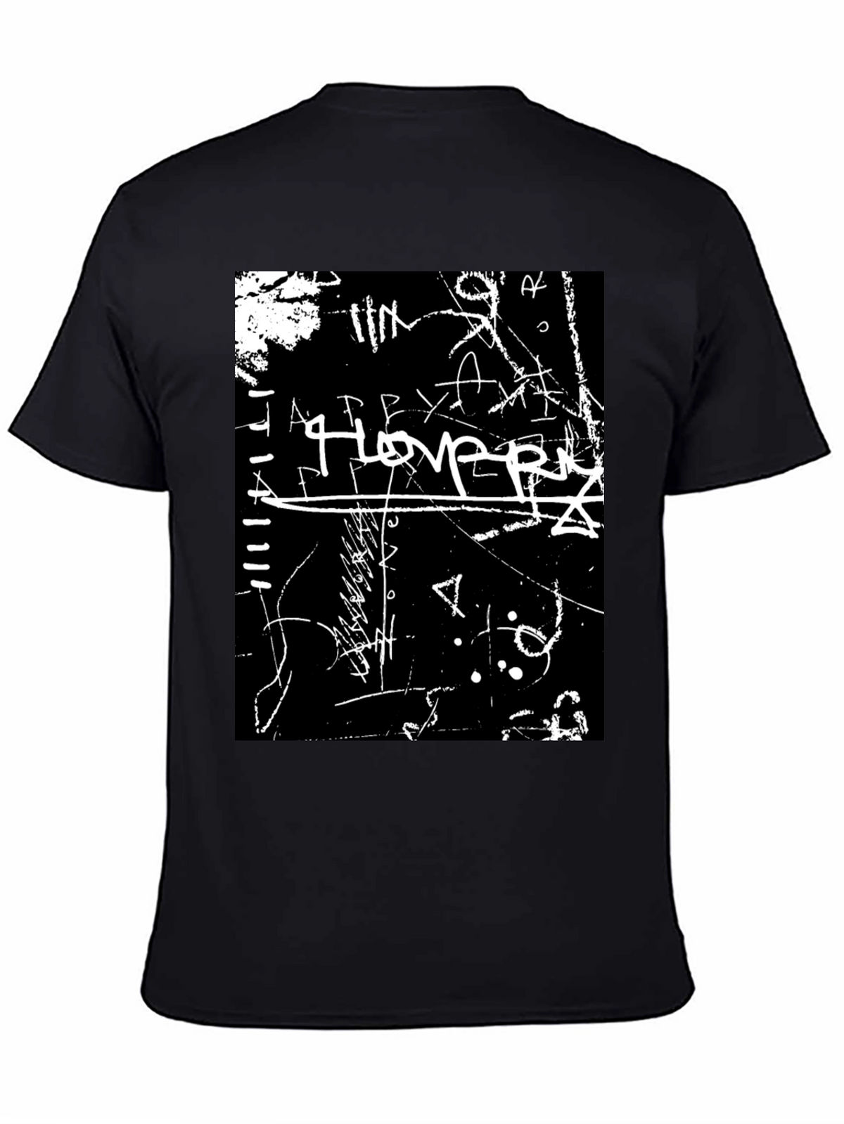 Abstract Graffiti Graphic Tee - Black