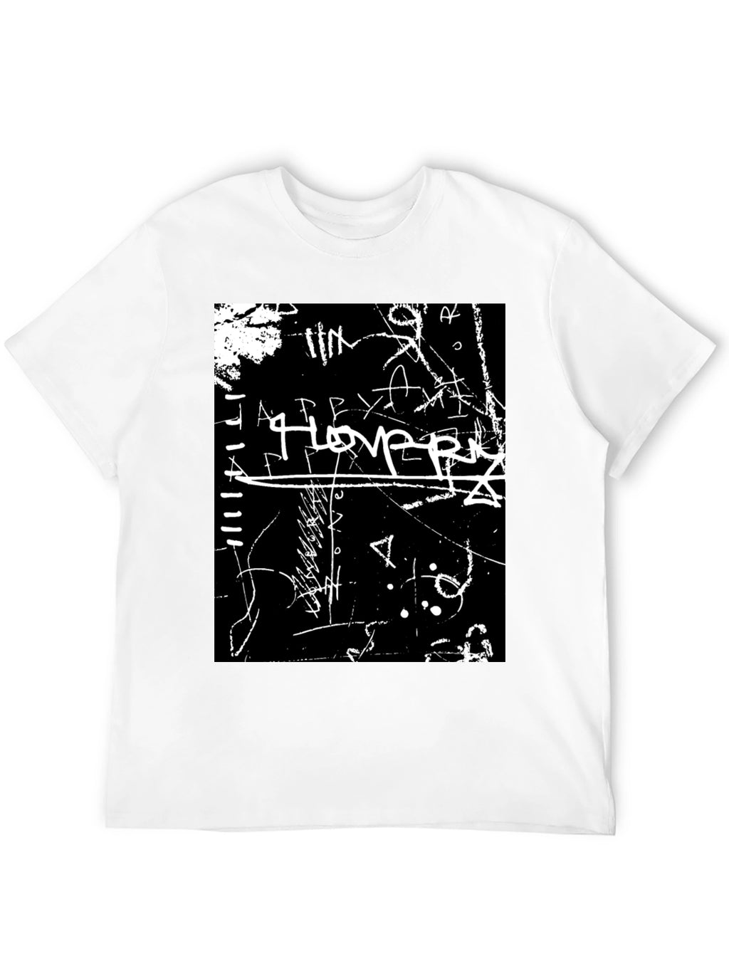 Abstract Graffiti Graphic Tee - Black