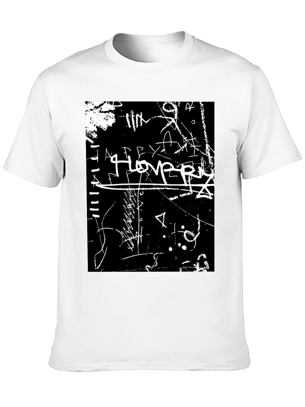 Abstract Graffiti Graphic Tee - Black