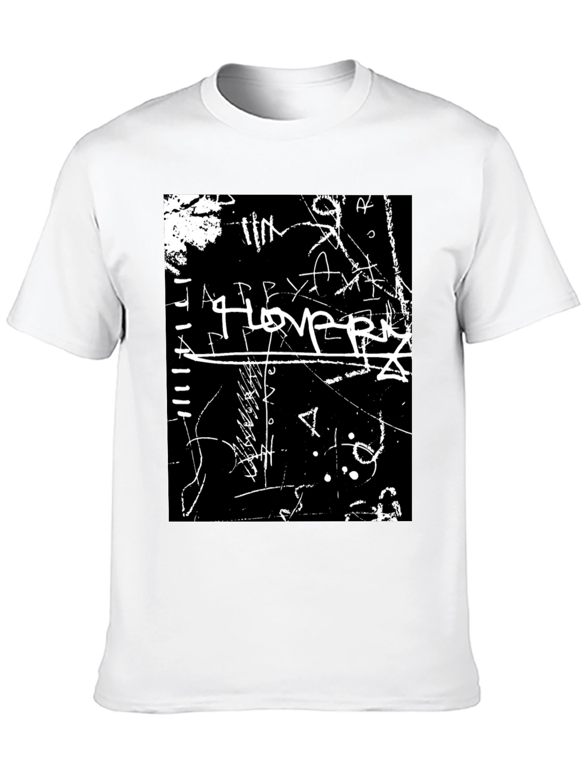 Abstract Graffiti Graphic Tee - Black