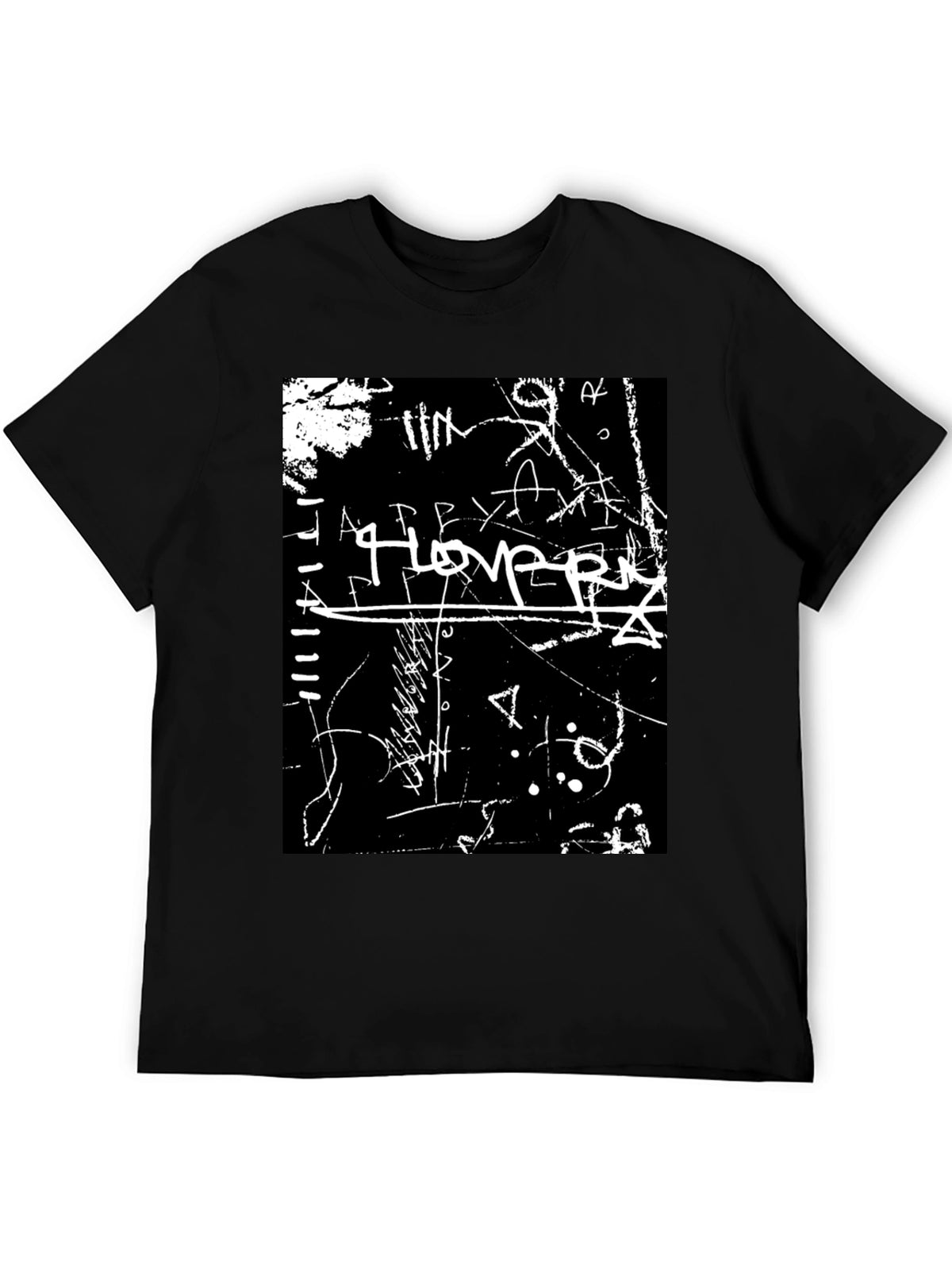 Abstract Graffiti Graphic Tee - Black