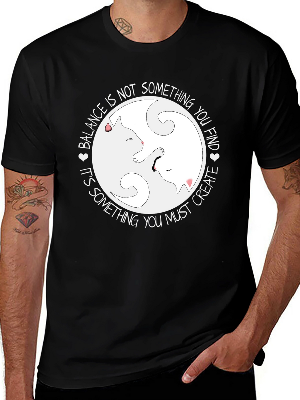 Yin Yang Cats Balance T-Shirt