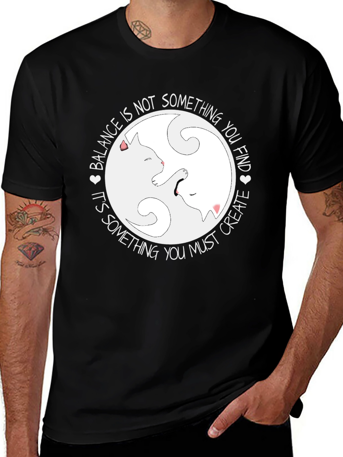 Yin Yang Cats Balance T-Shirt
