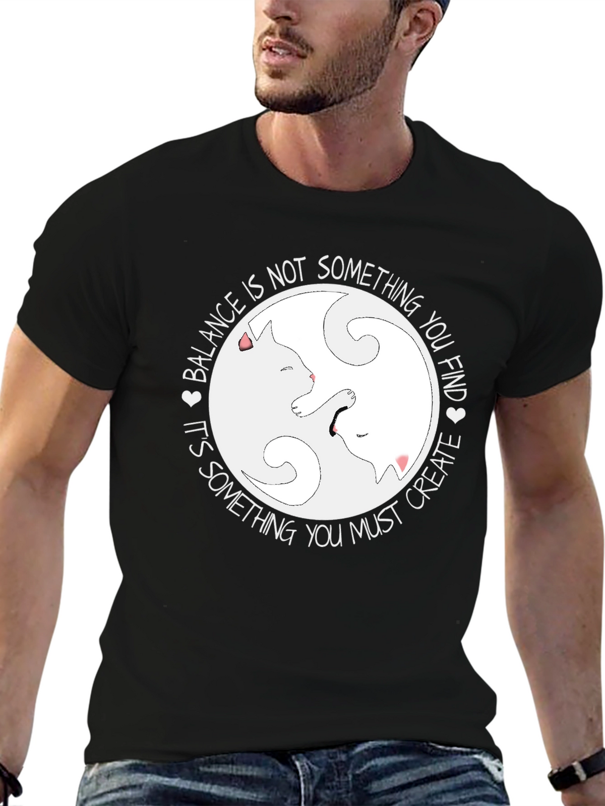 Yin Yang Cats Balance T-Shirt
