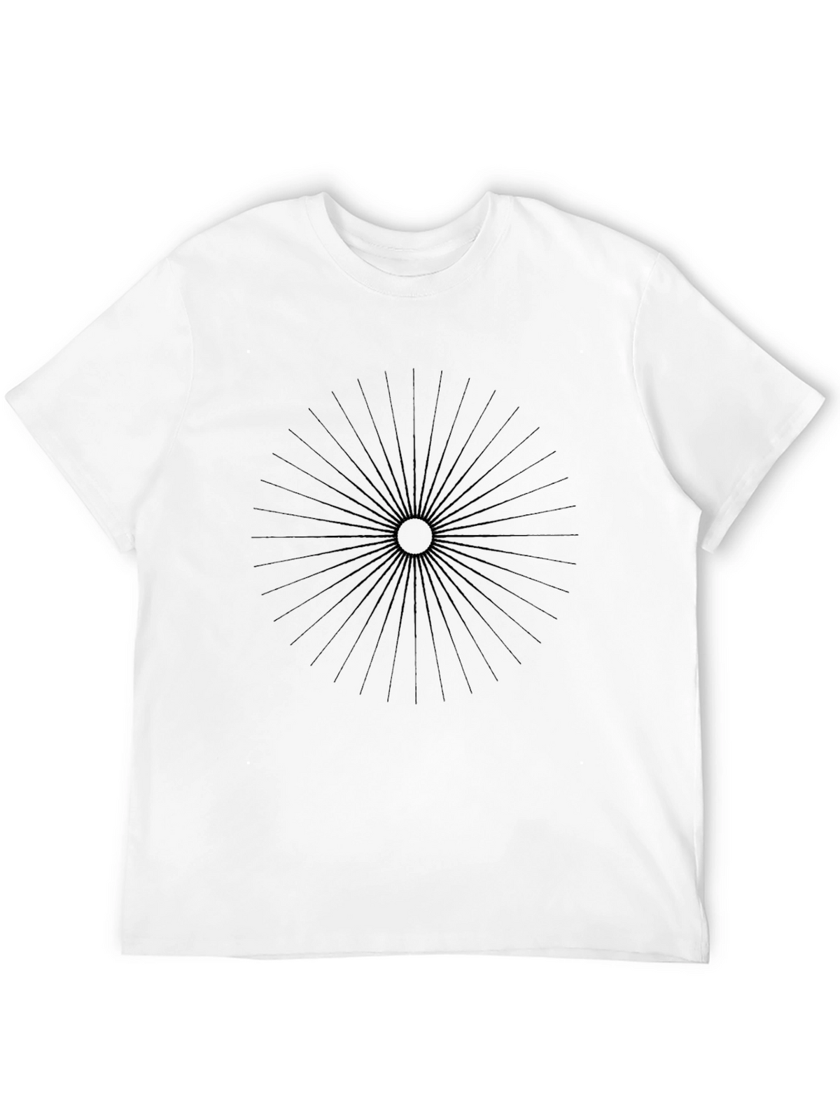 Abstract Circle Ray Graphic Black Tee
