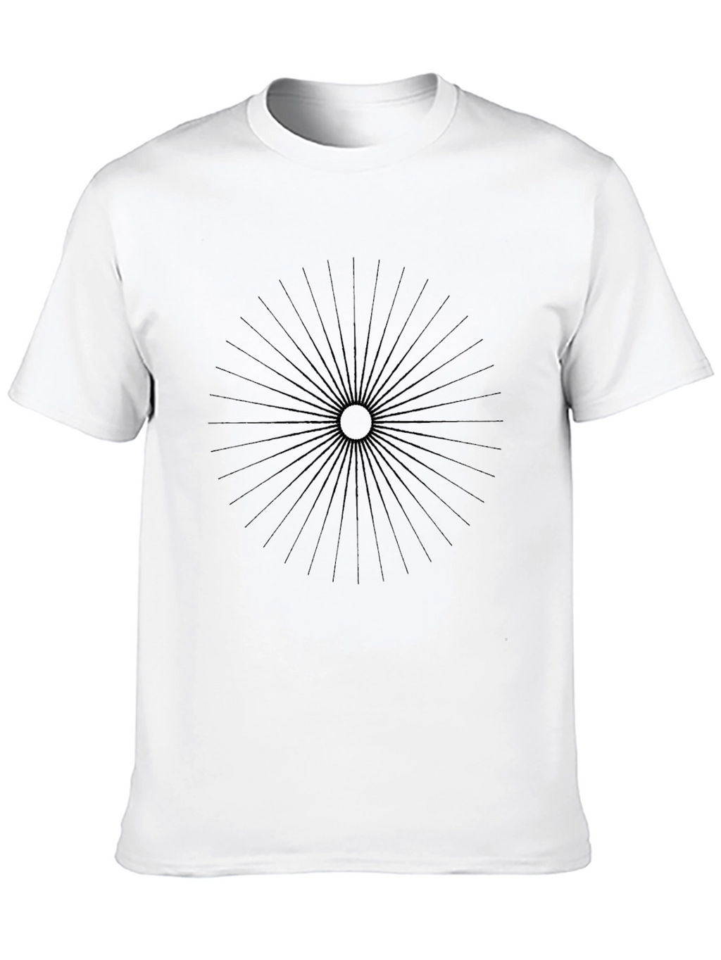 Abstract Circle Ray Graphic Black Tee