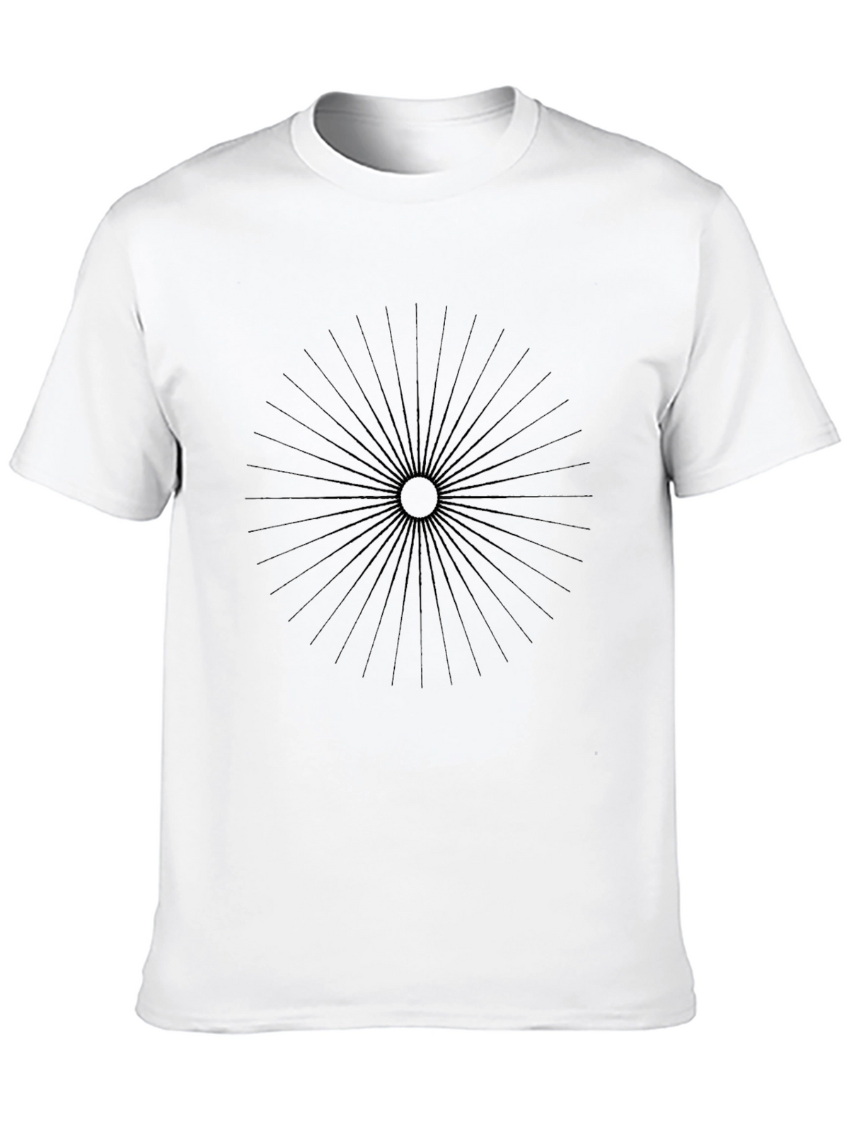 Abstract Circle Ray Graphic Black Tee