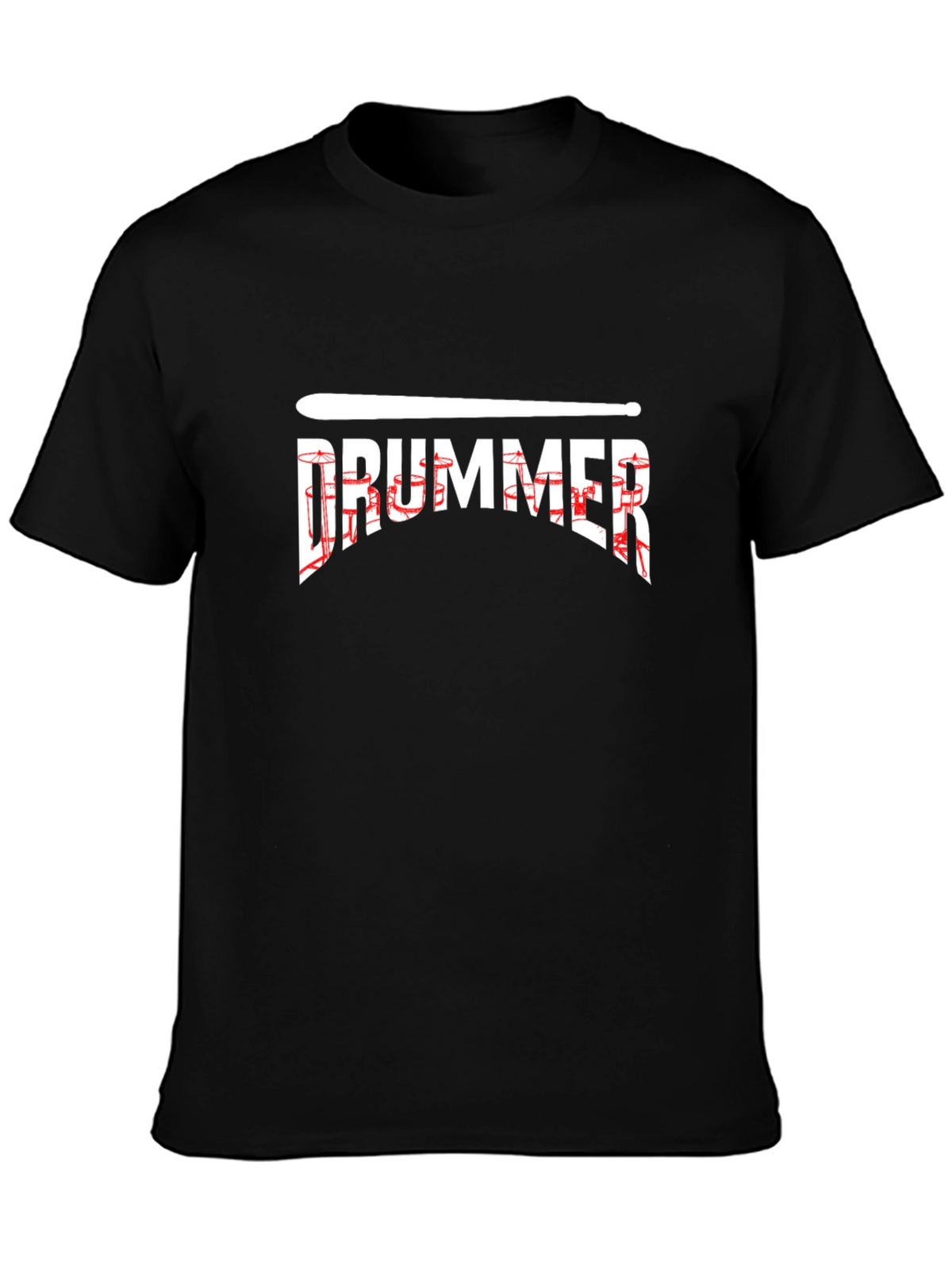 Drummer Graphic Tee - Black Cotton T-Shirt