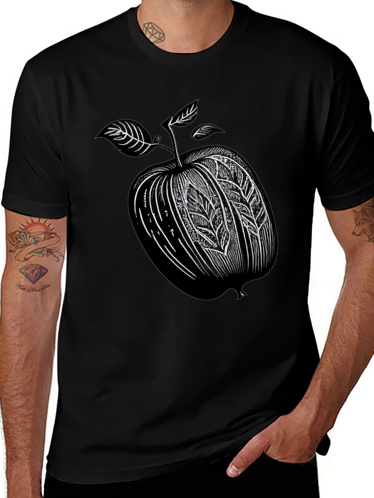 Stylized Apple Graphic T-Shirt